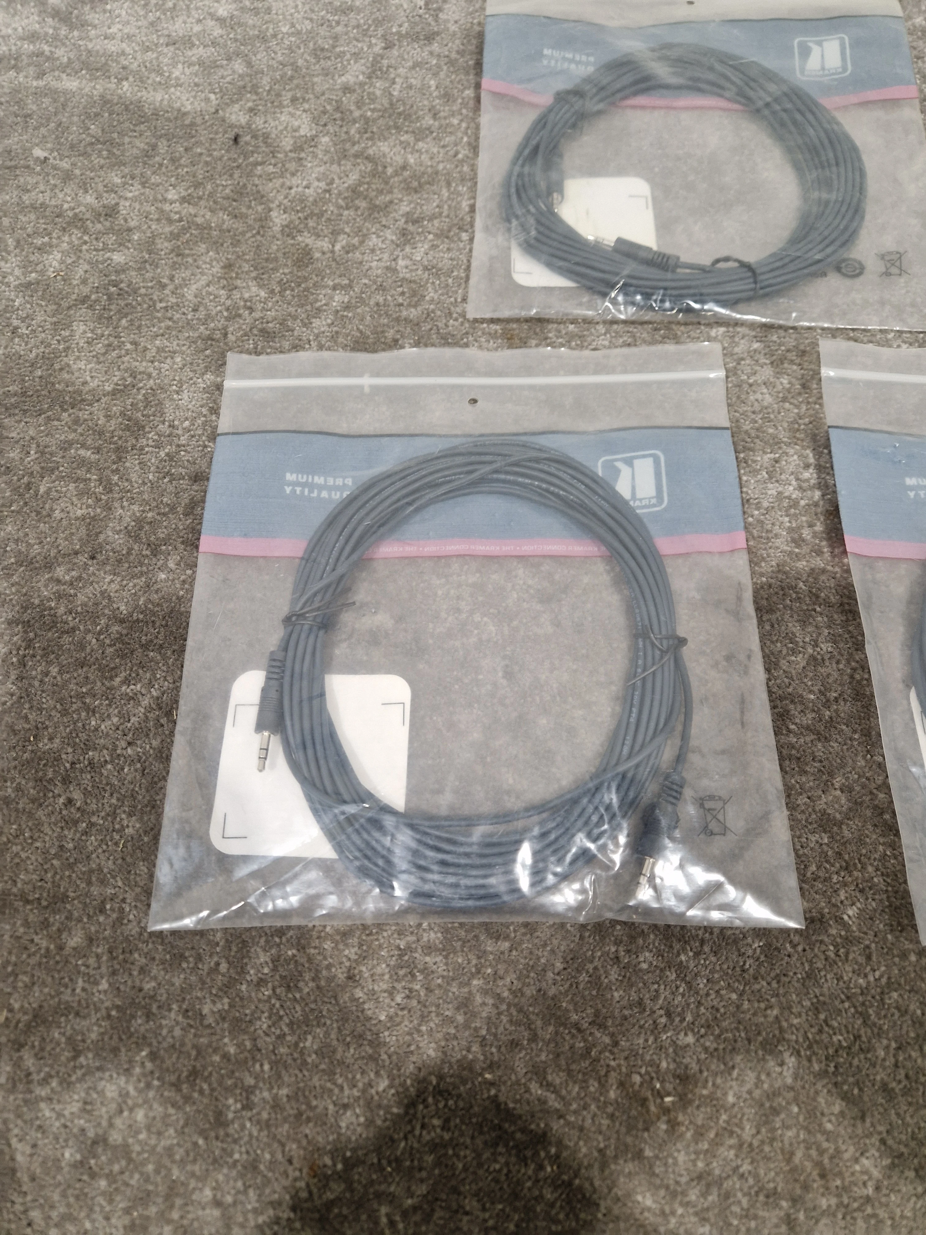 Kramer 25FT 3.5mm TO 3.5mm Cable Set OF 3 - High-Fidelity Audio - Excellent w/ Original Packaging - Image 7