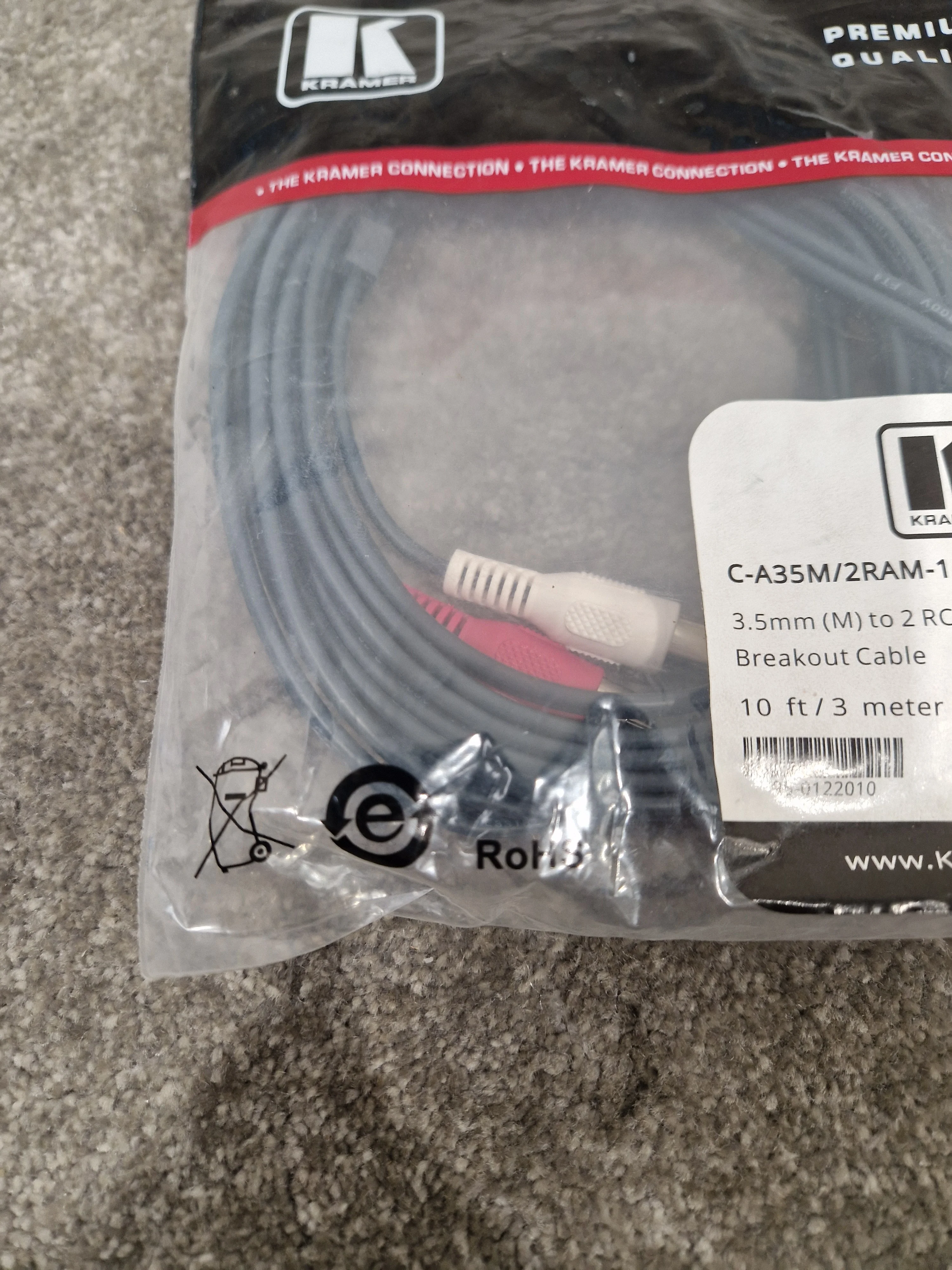 Kramer 3.5mm TO 2 RCA 10FT - Audio Cable Adapter - Excellent w/ Original Packaging - Image 5