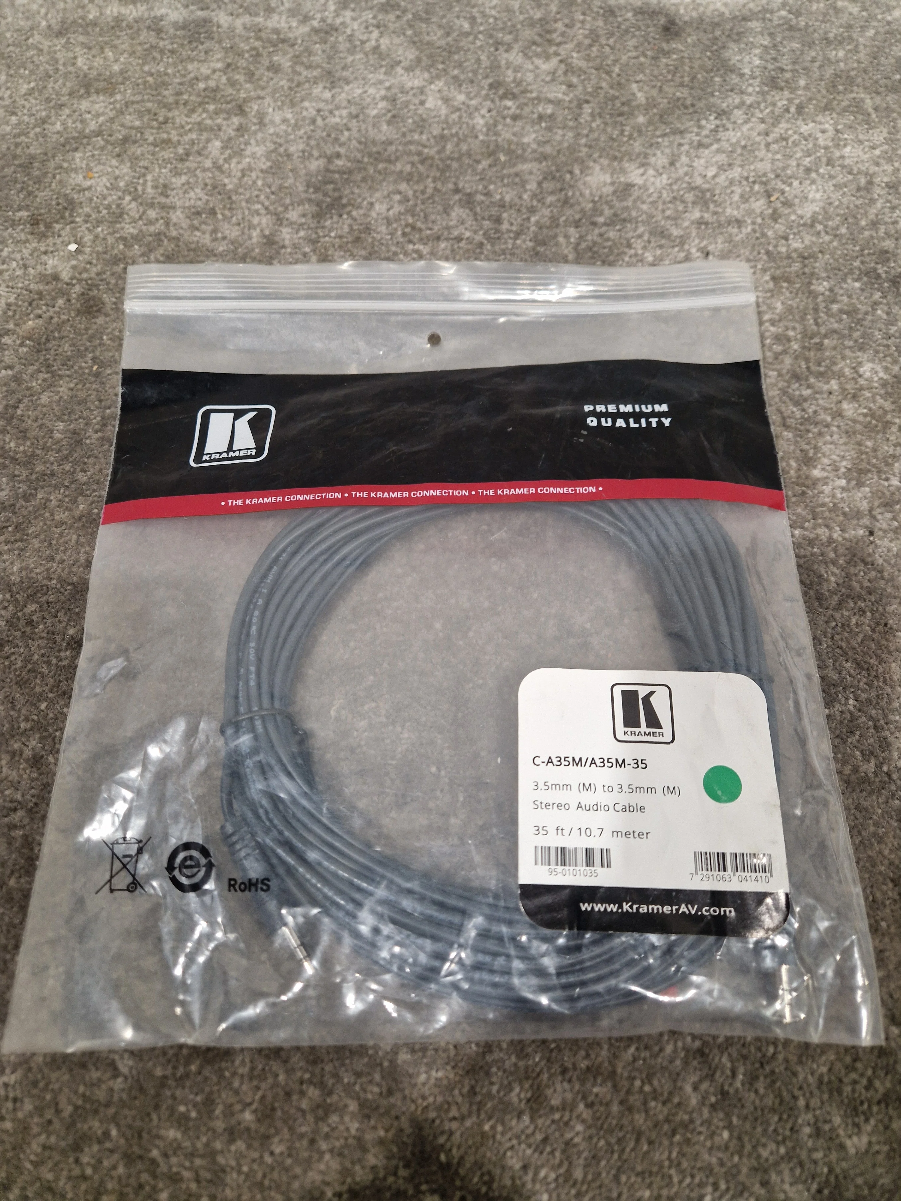 Kramer 35FT 3.5mm TO 3.5mm Cable - Durable Stereo Connection - Excellent - Image 3