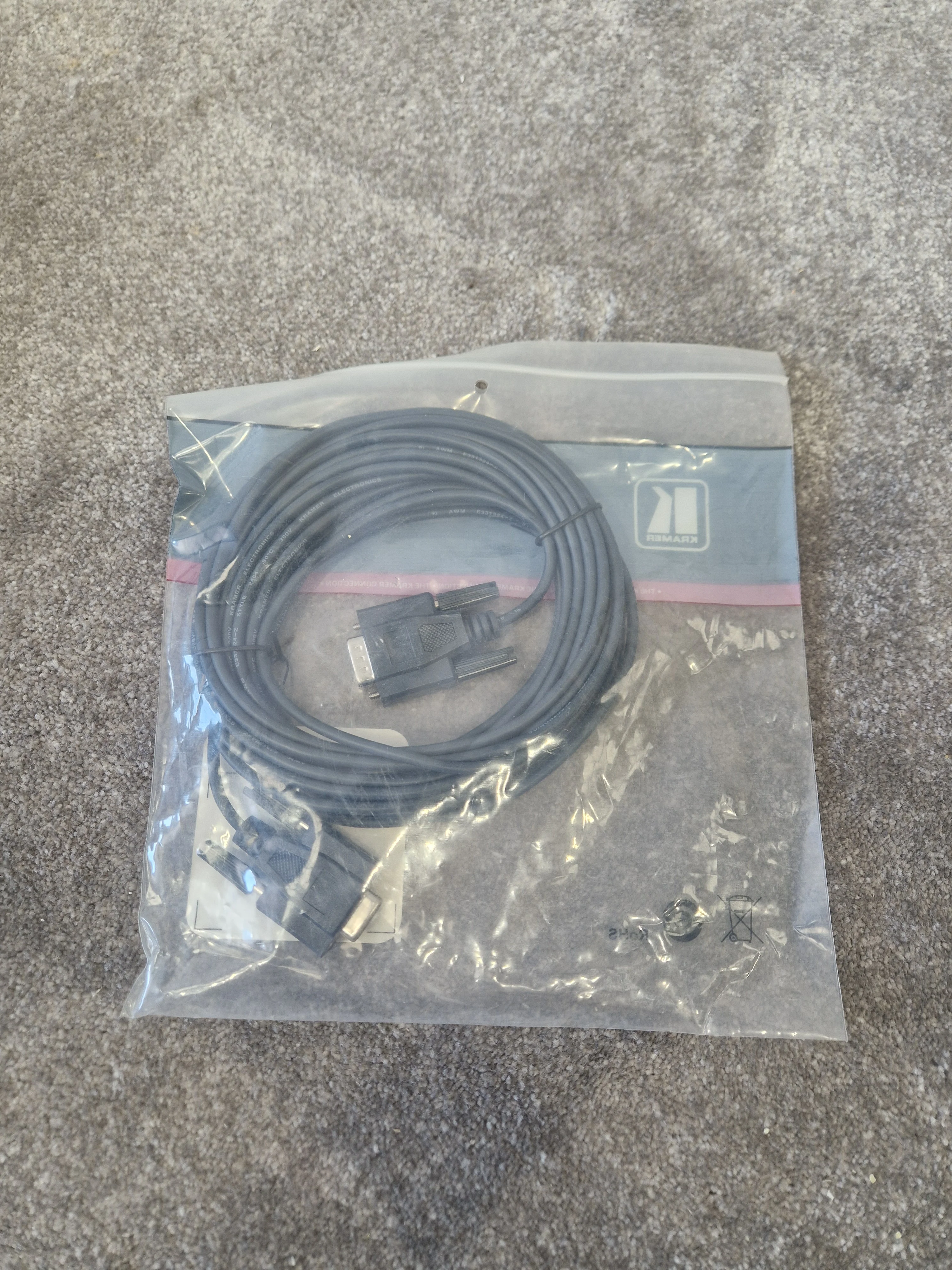 Kramer C-D9M/D9F-25 RS-232 Control Cable – 25ft - New in Original Packaging - Image 4