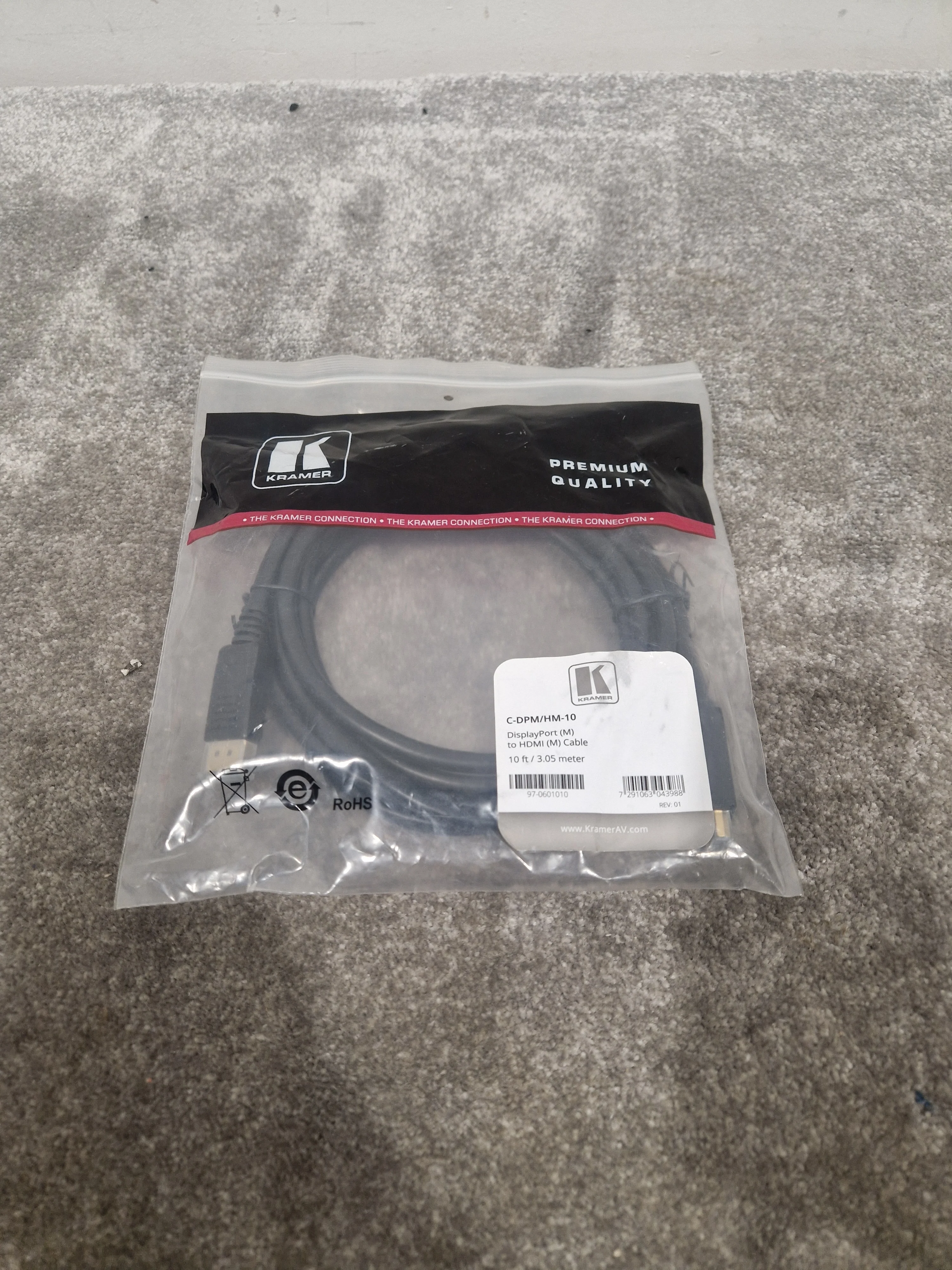 Kramer Displayport TO HDMI Cable 10FT - High-Performance Connectivity - Excellent w/ Original Packaging - Image 2