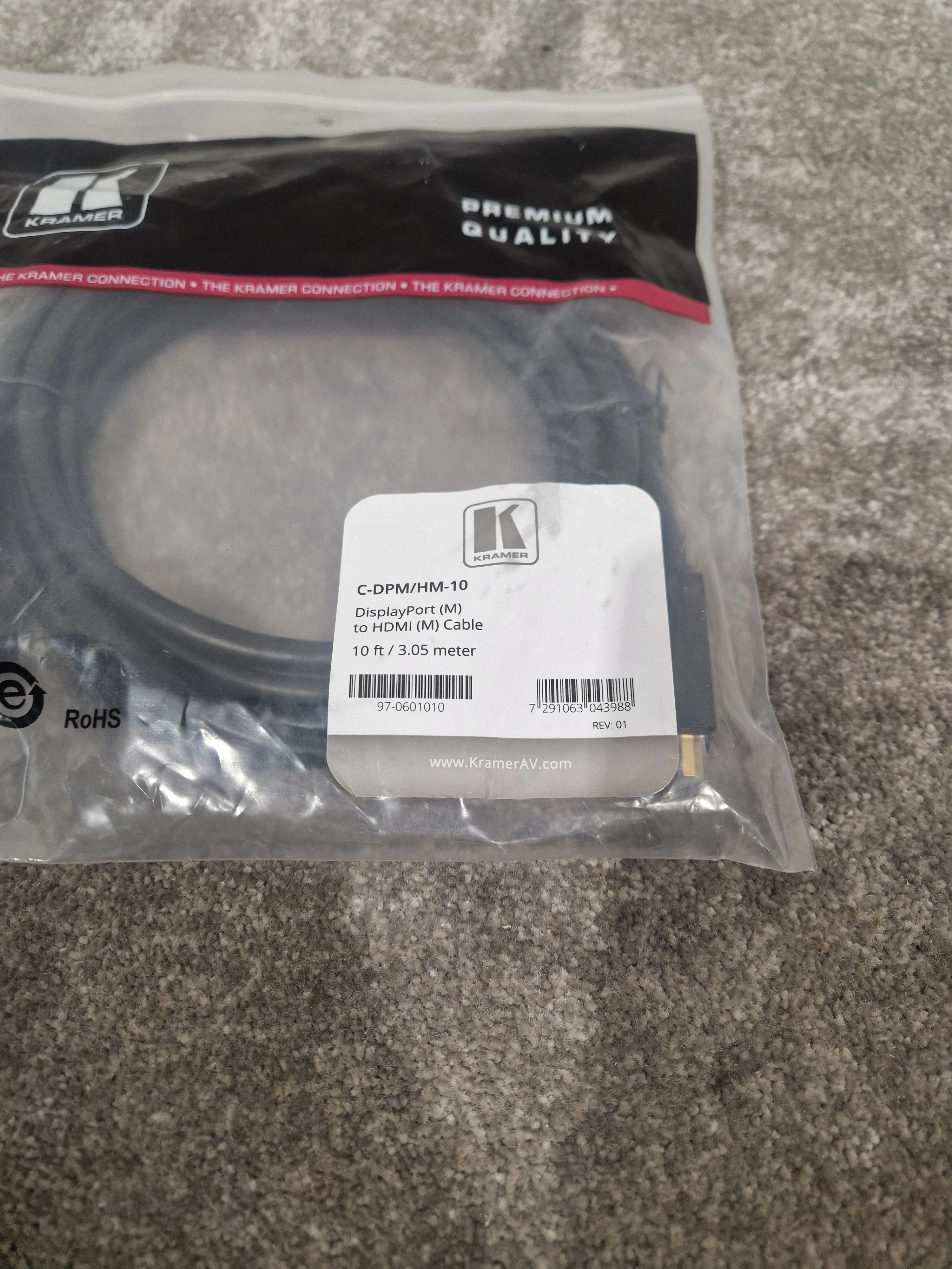 Kramer Displayport TO HDMI Cable 10FT - High-Performance Connectivity - Excellent w/ Original Packaging - Image 3