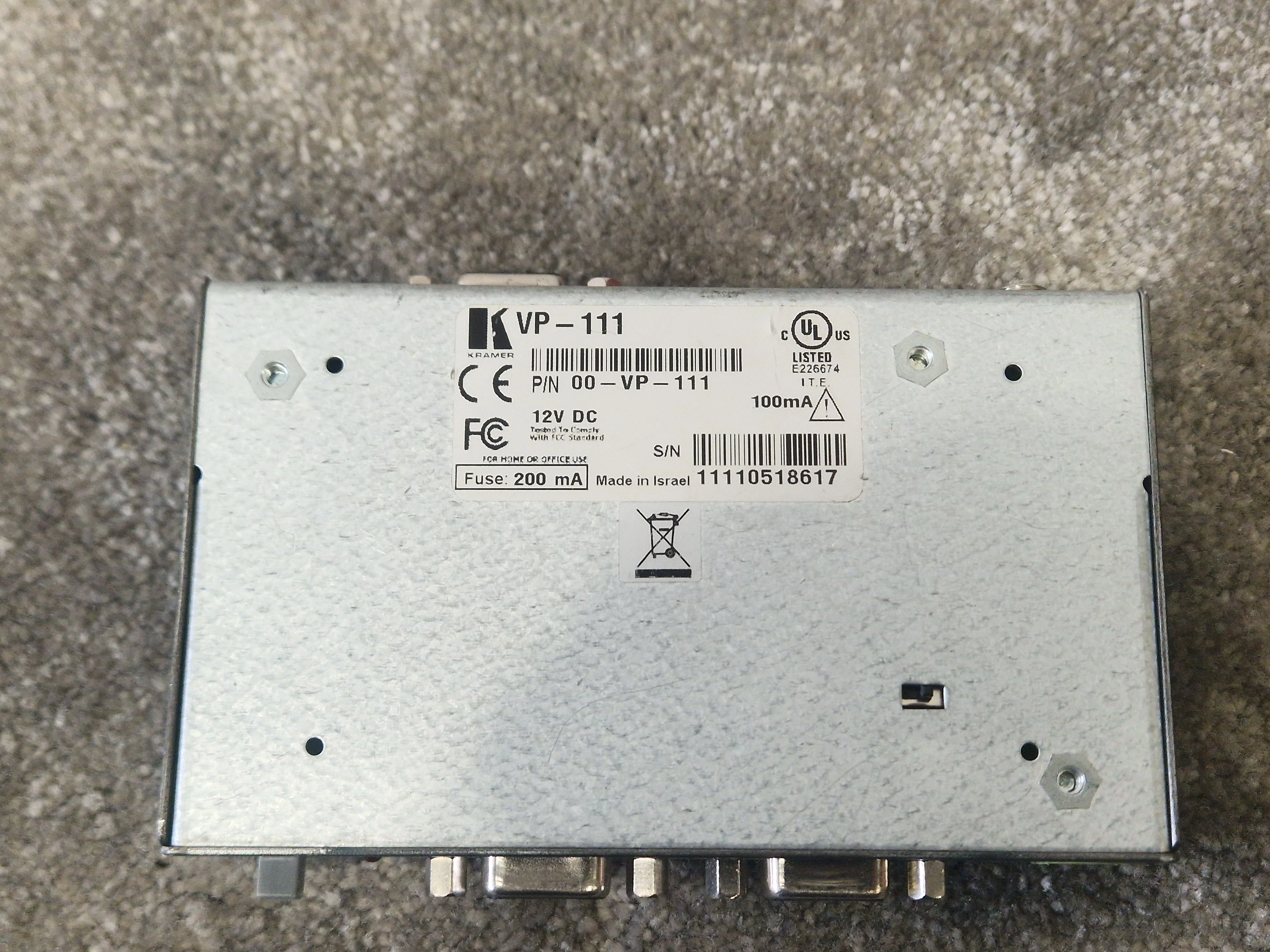 Kramer VP-111 High-Resolution Video Distribution Amp – Untested – Good - Image 4