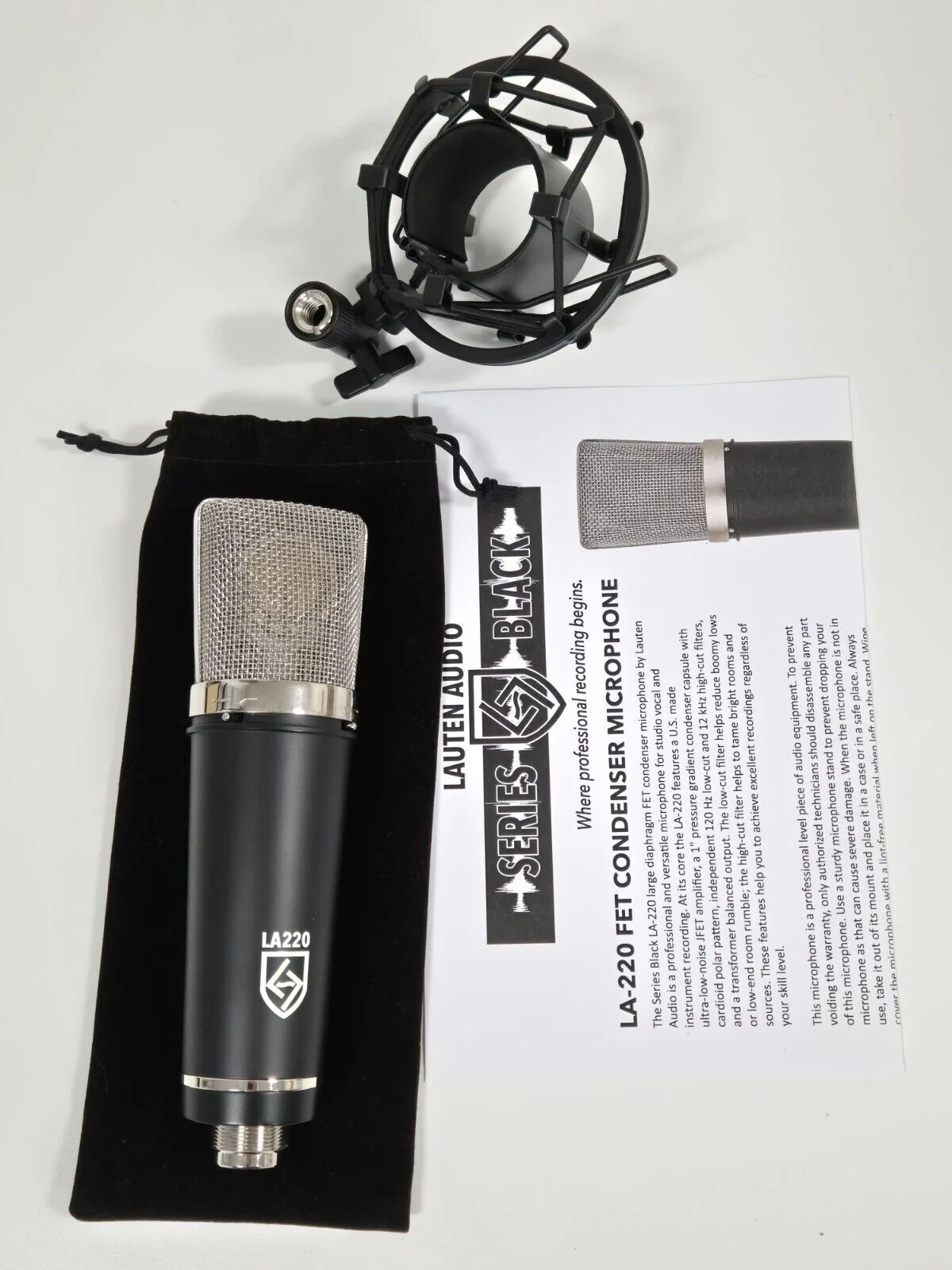 Lauten Audio LA220 Microphone with Holder and Manuals - Image 9