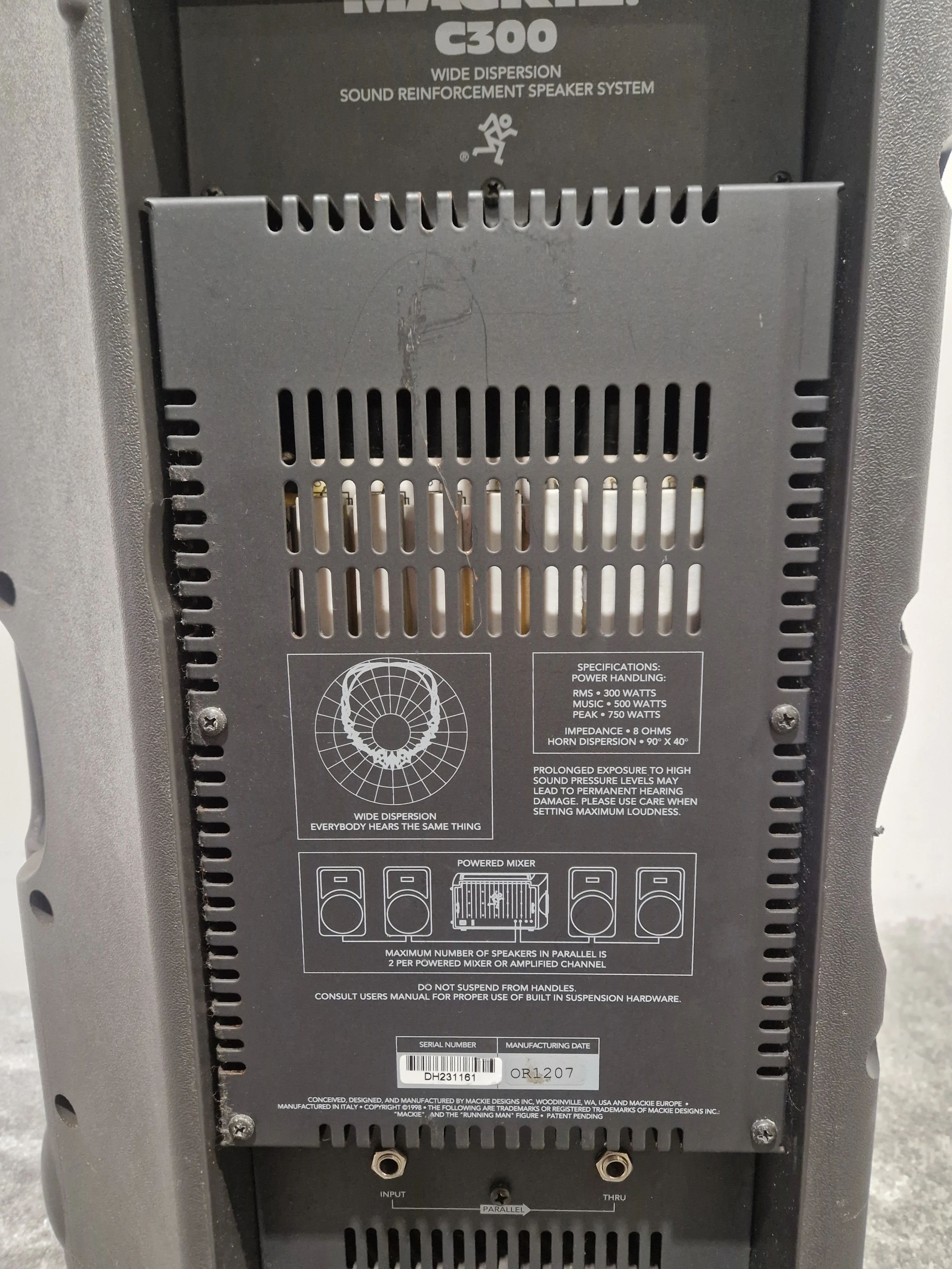Mackie C300 PA Speaker - 400W Passive Loudspeaker - Very Good - Image 11