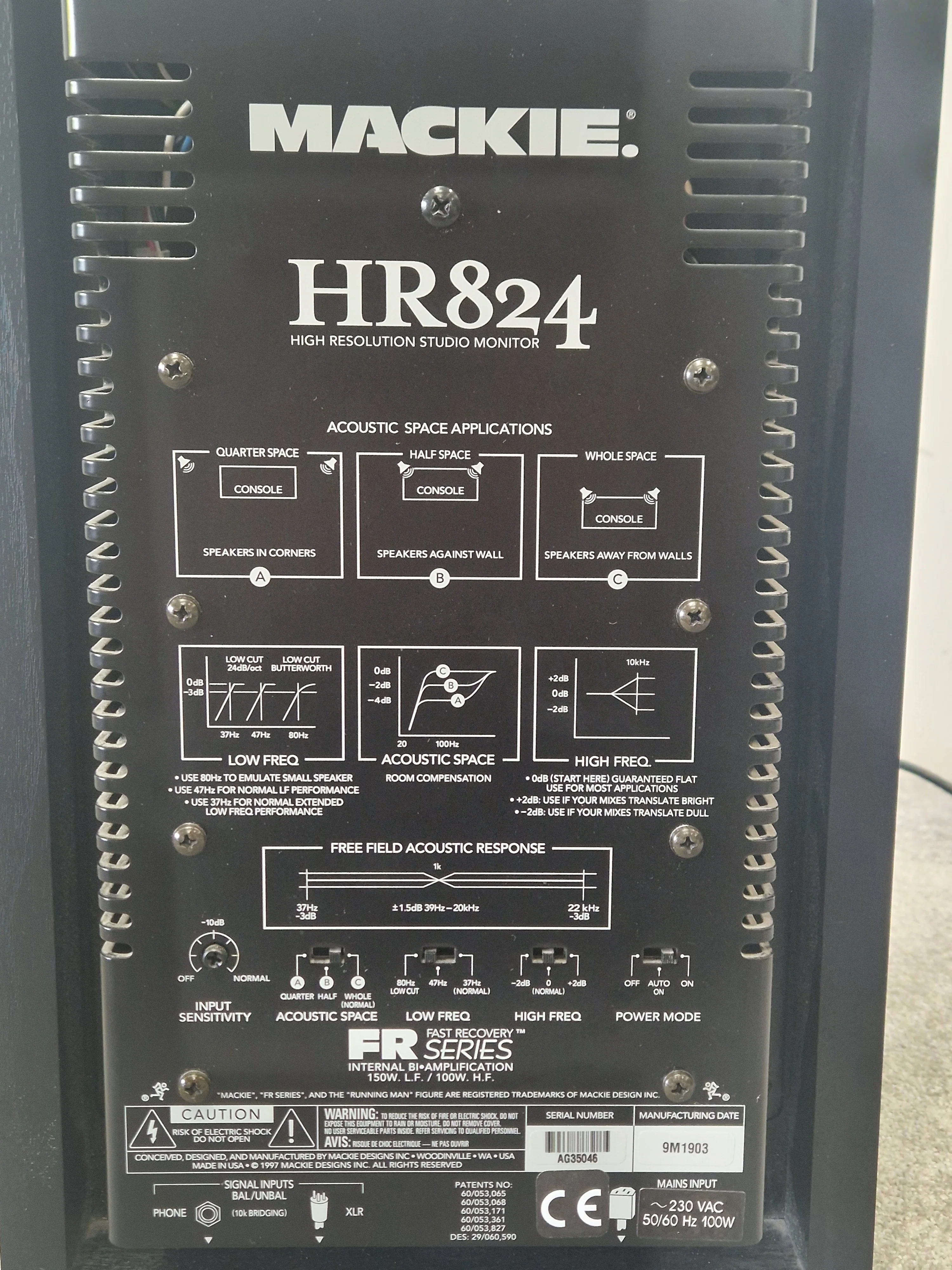 Mackie HR824 Powered Studio Monitor – Active Bi-Amp Speaker - Very Good - Image 7