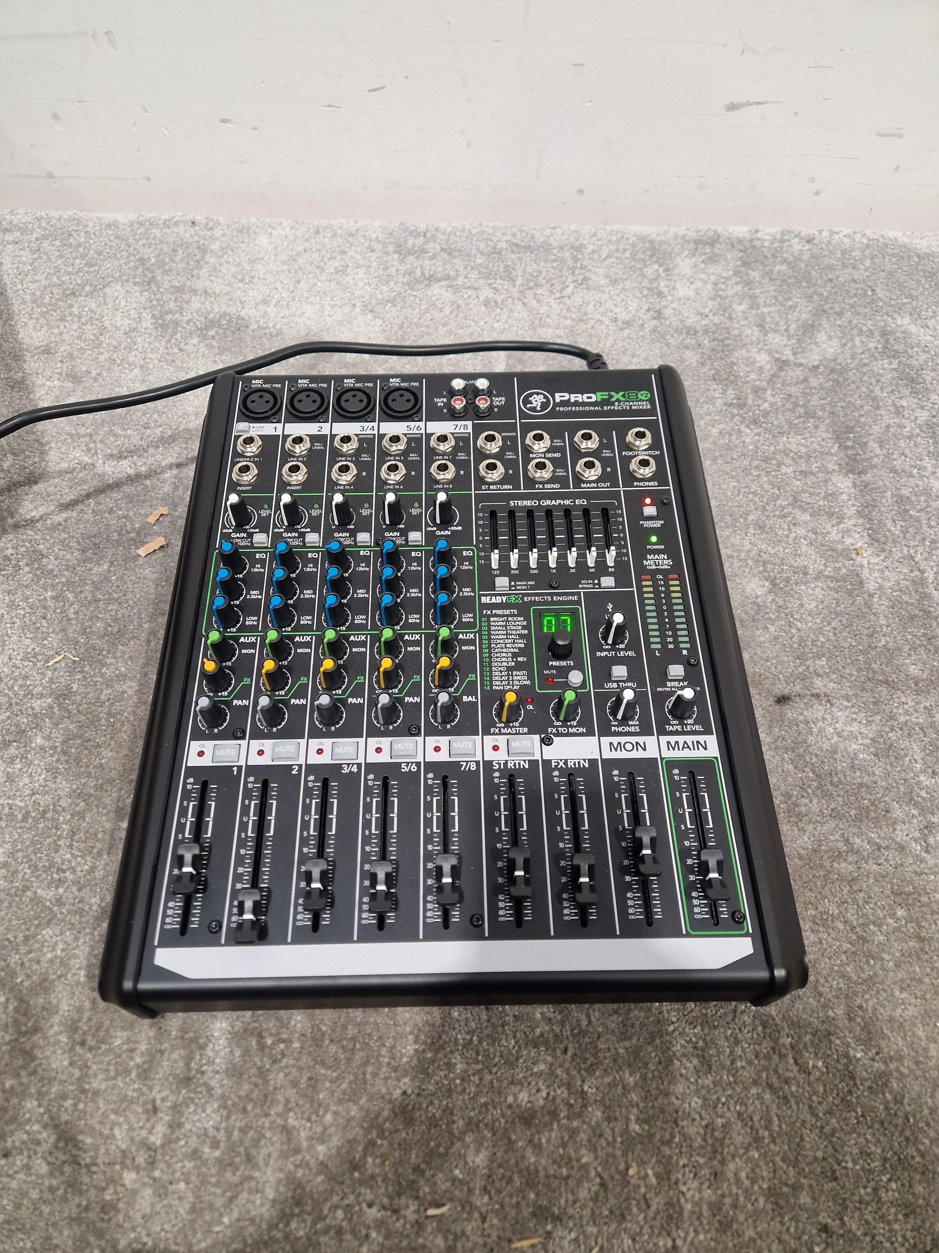 Mackie PROFX8 8-Channel Effects Mixer - Built-In Effects - Excellent w/ Original Box & Power Cable - Image 17