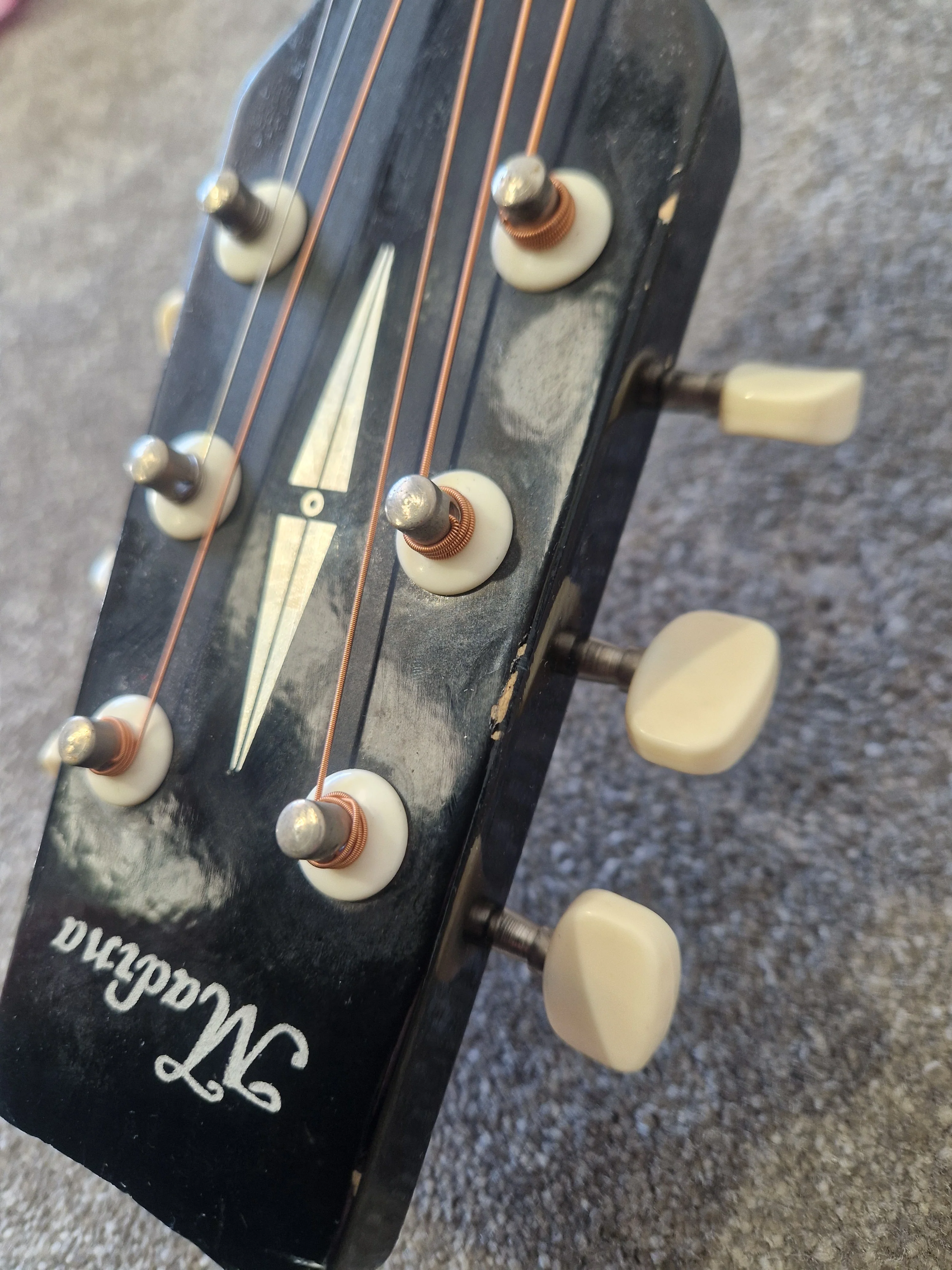 Madina Acoustic Guitar - Black, 3/4 Size, Solid Top - Very Good - Image 10