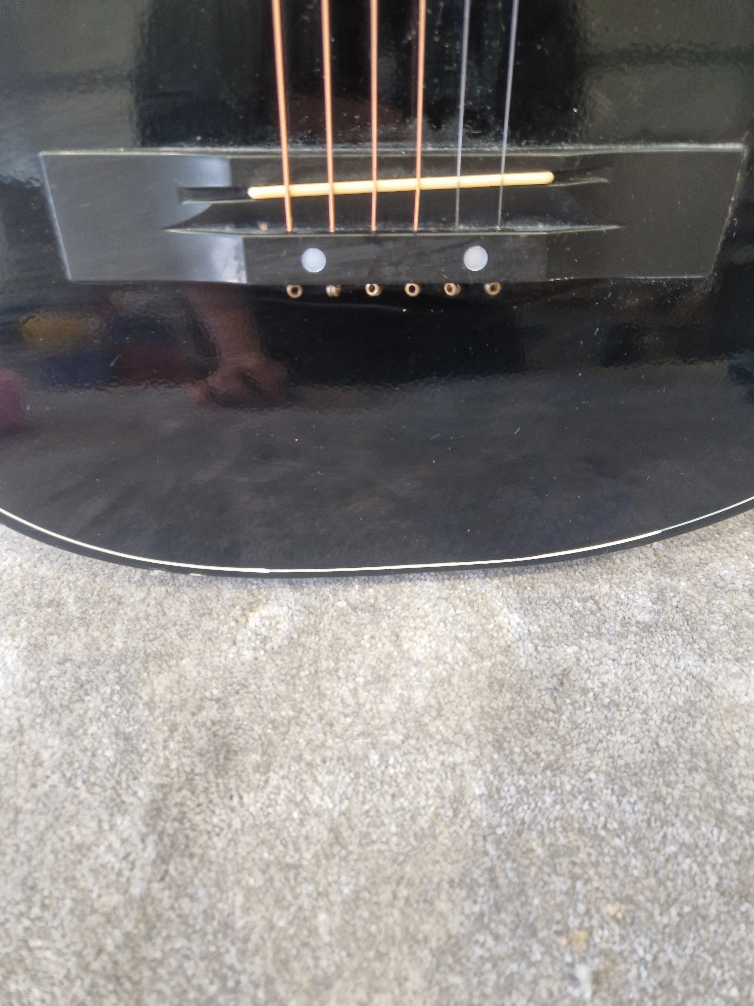 Madina Acoustic Guitar - Black, 3/4 Size, Solid Top - Very Good - Image 6