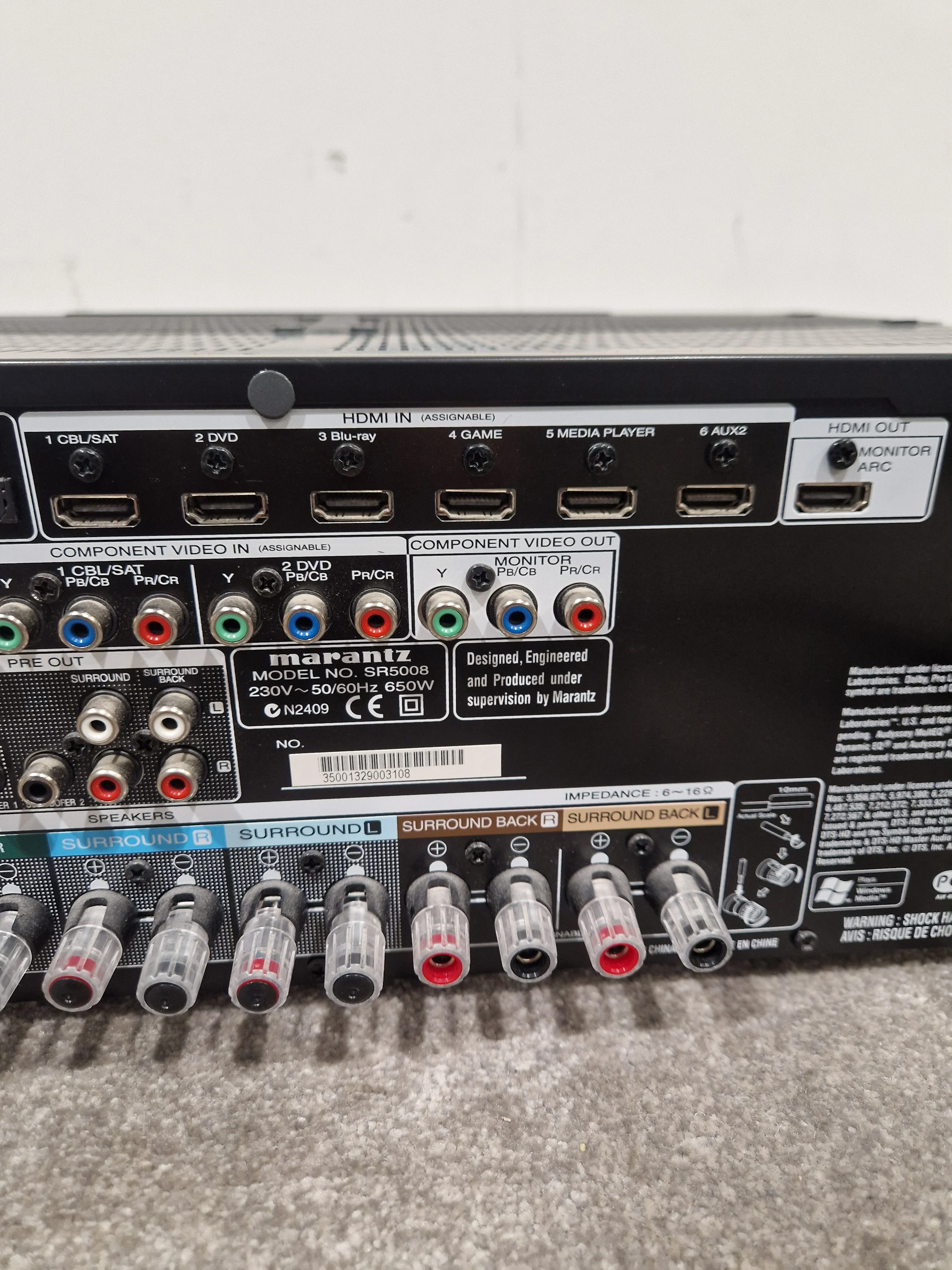 Marantz AV Receiver SR5008. - 7.2 Channel Surround Sound - Excellent w/ Power Supply - Image 13