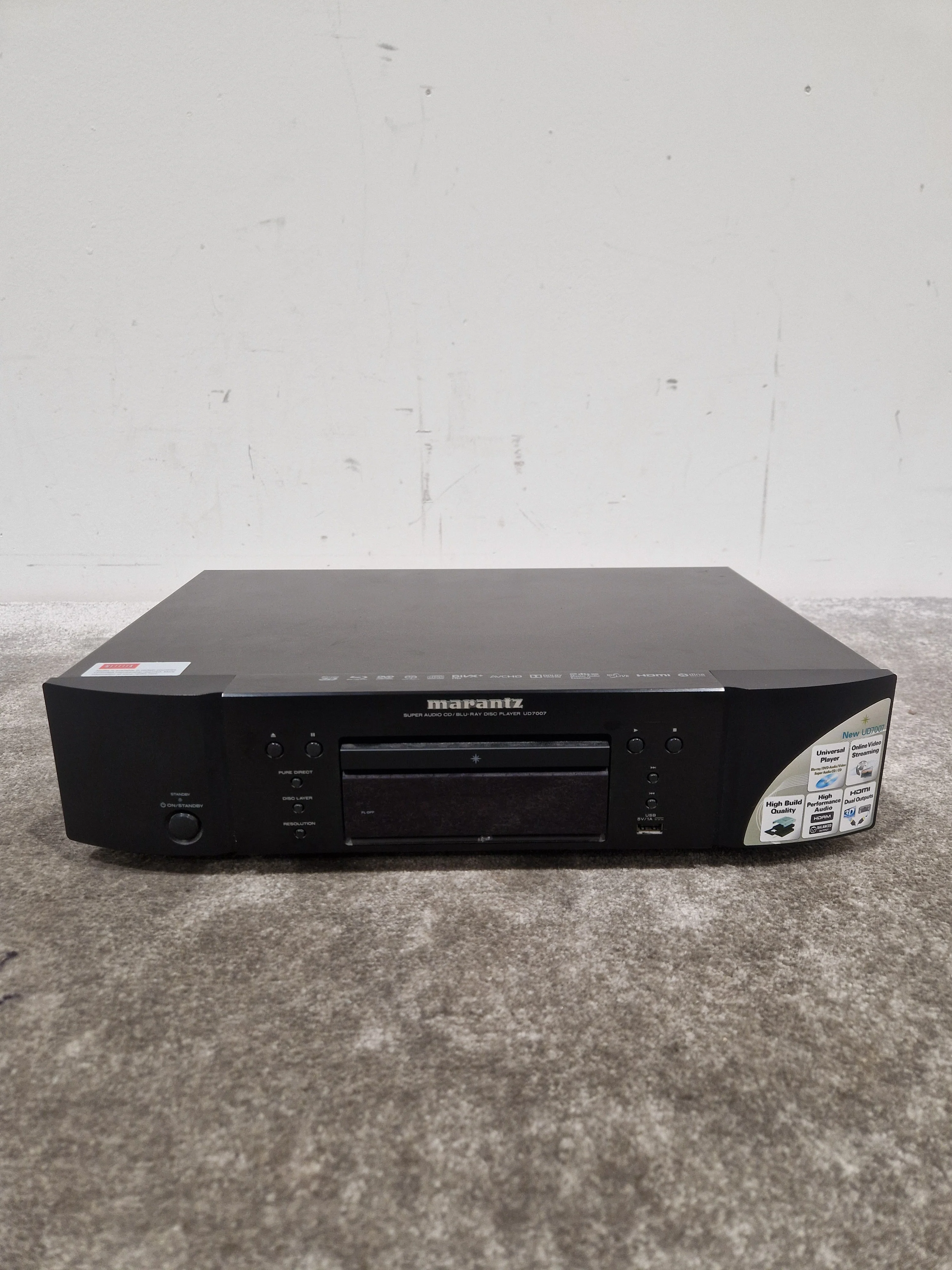 Marantz Blue Ray Player. UD7007 - Audiophile Quality Playback - Fair w/ Power Supply & Remote & cables