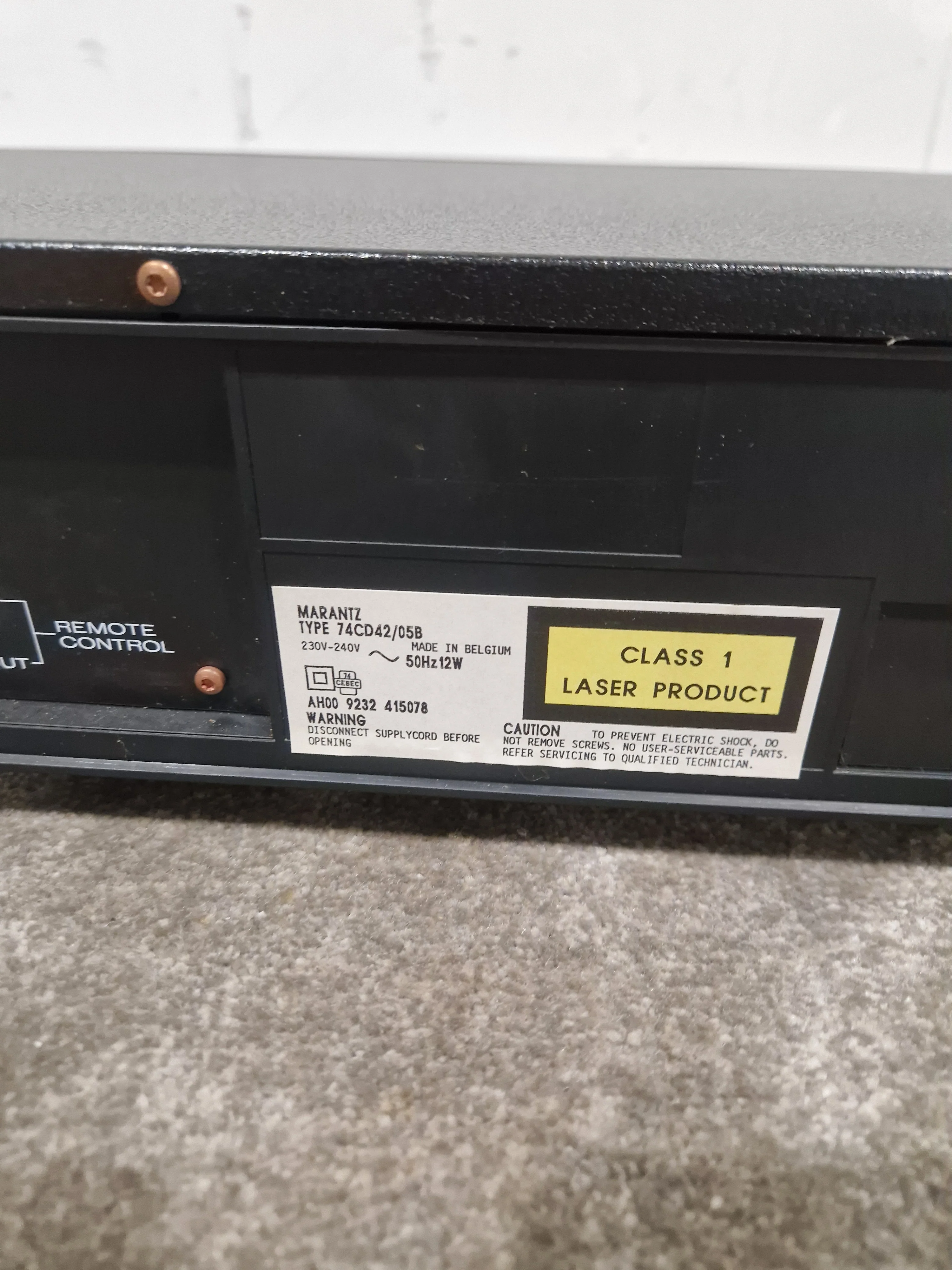 Marantz CD42 - Black - CD Player - Classic Design - Good w/ Power Cable - Image 9