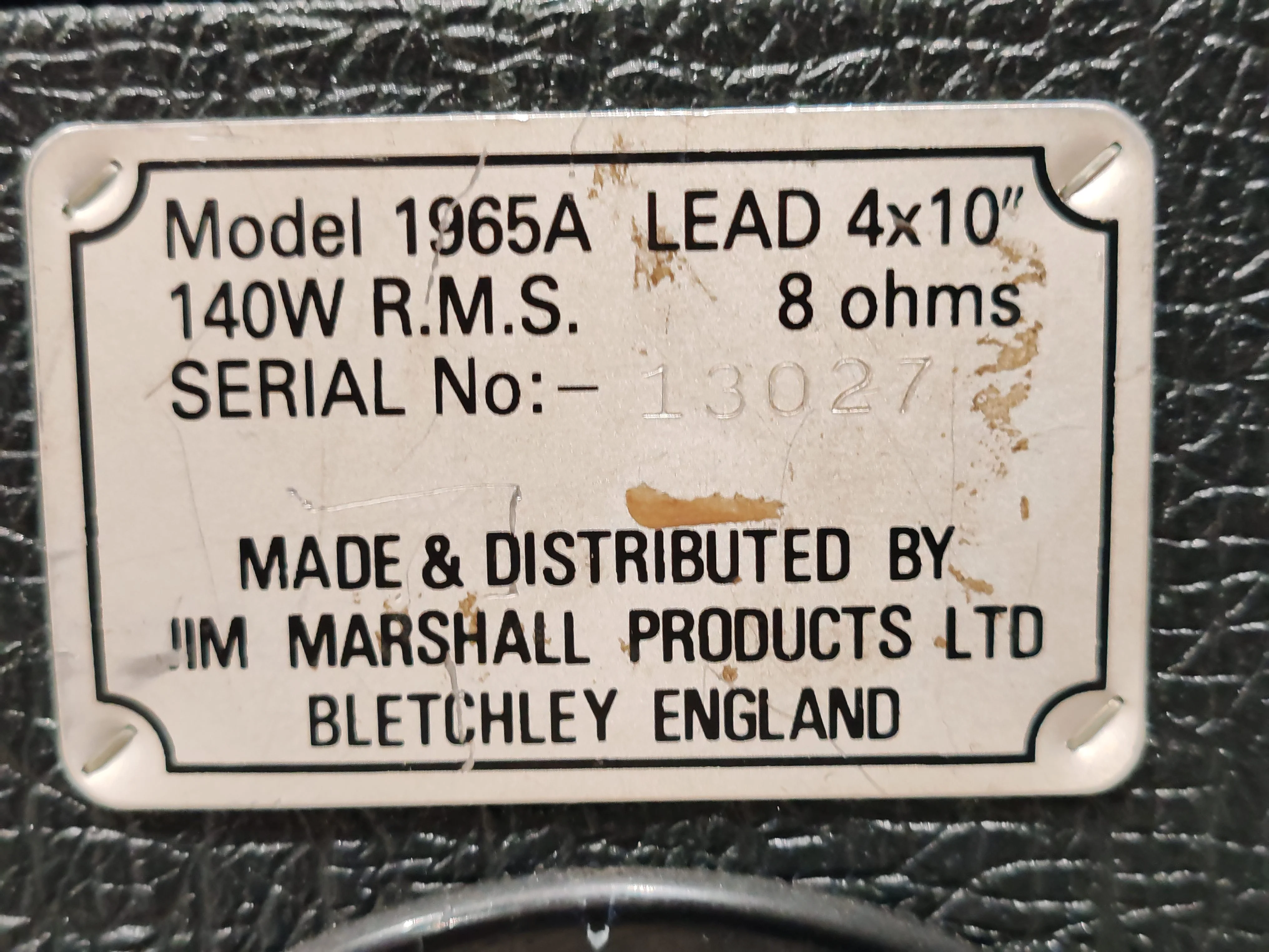 Marshall 1965A Lead 4x10" Vintage Slant Speaker Cabinet - Image 9