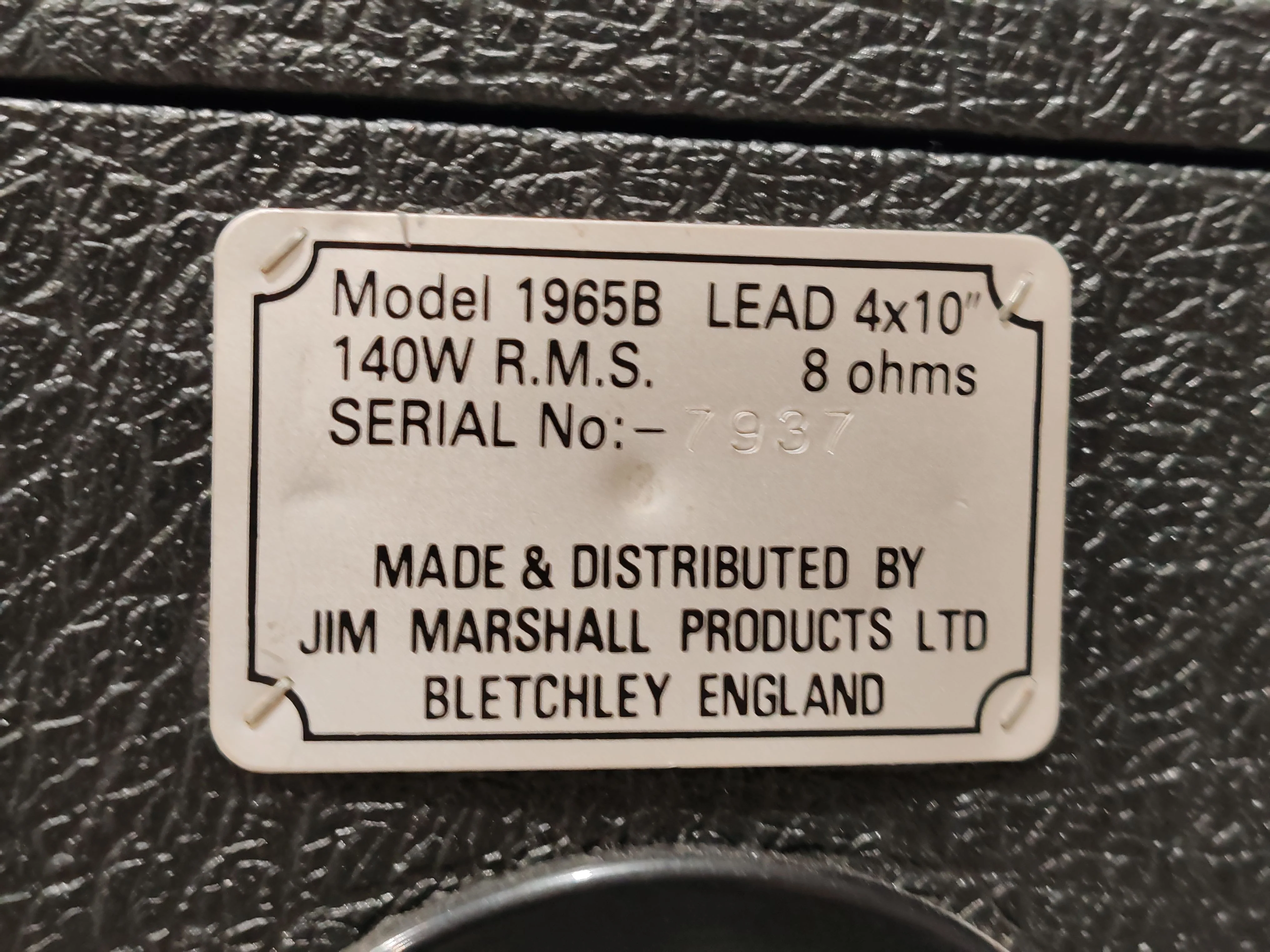 Marshall 1965B Lead 4x10" Vintage Speaker Cabinet - Image 11