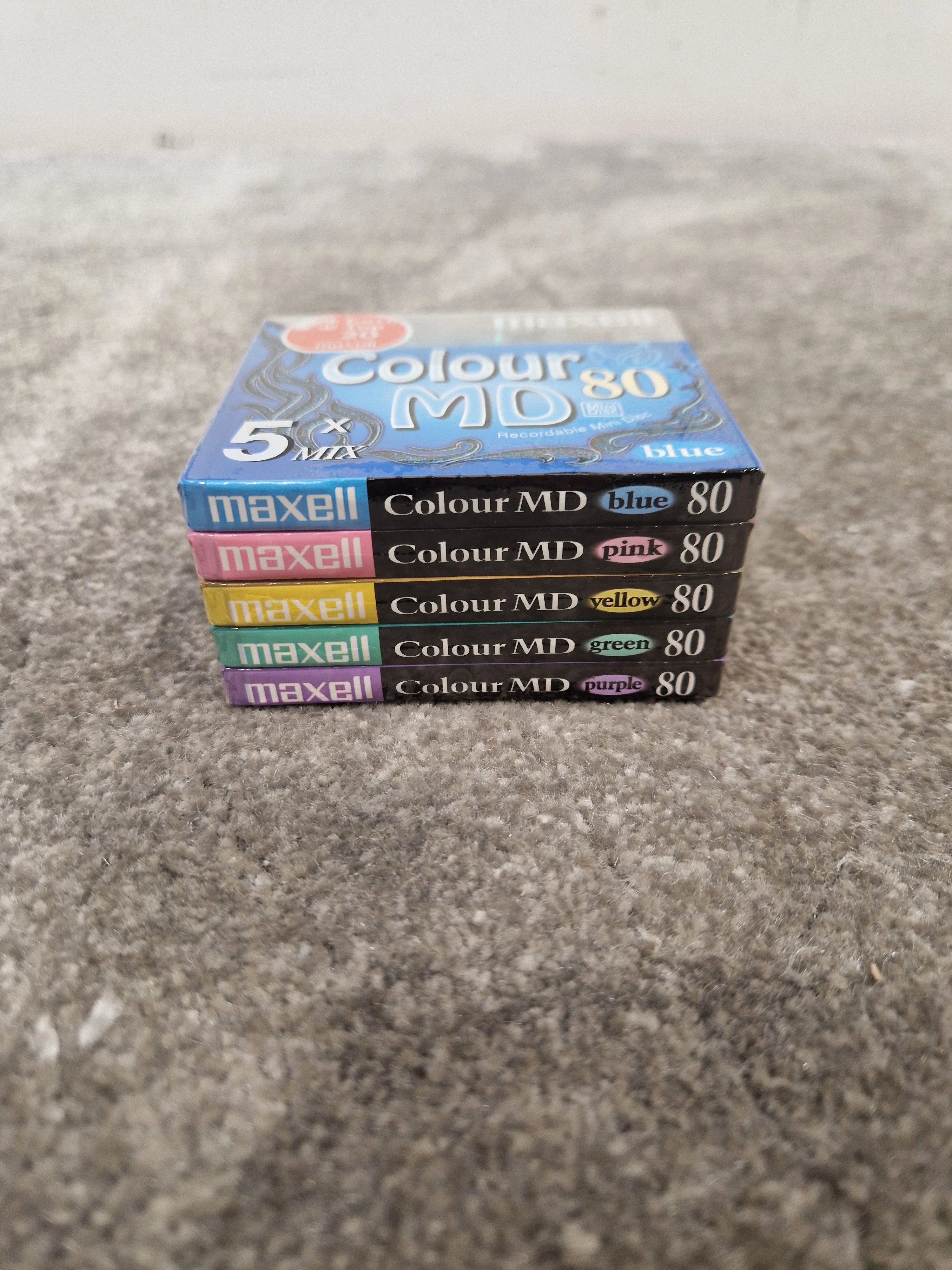 Maxell Colour MD 80 Pack OF 5 Mini Disc - Mini Discs - Sealed in Original Packaging - Mint - Image 2