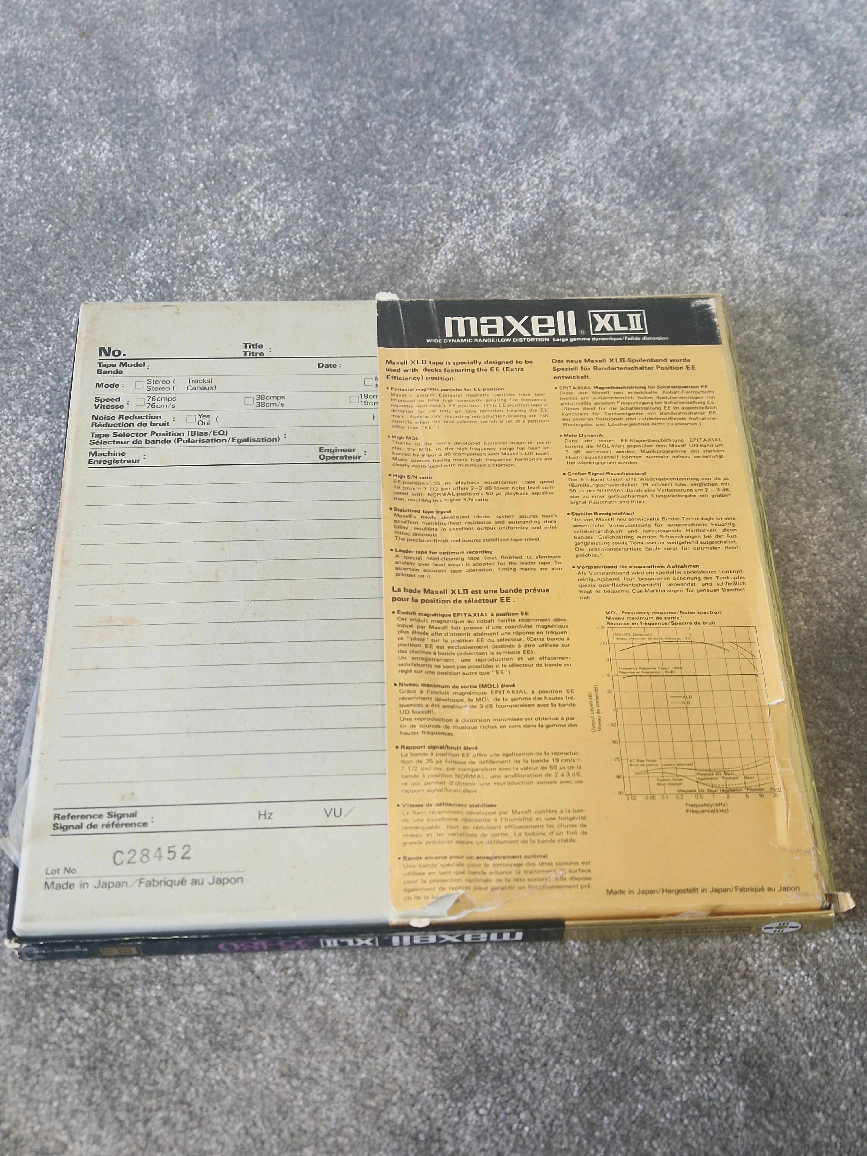 Maxell XL-II EE 35-180 Reel-to-Reel Tape – ¼″ x 3600ft, Extra Efficiency High Bias - Good - Image 6