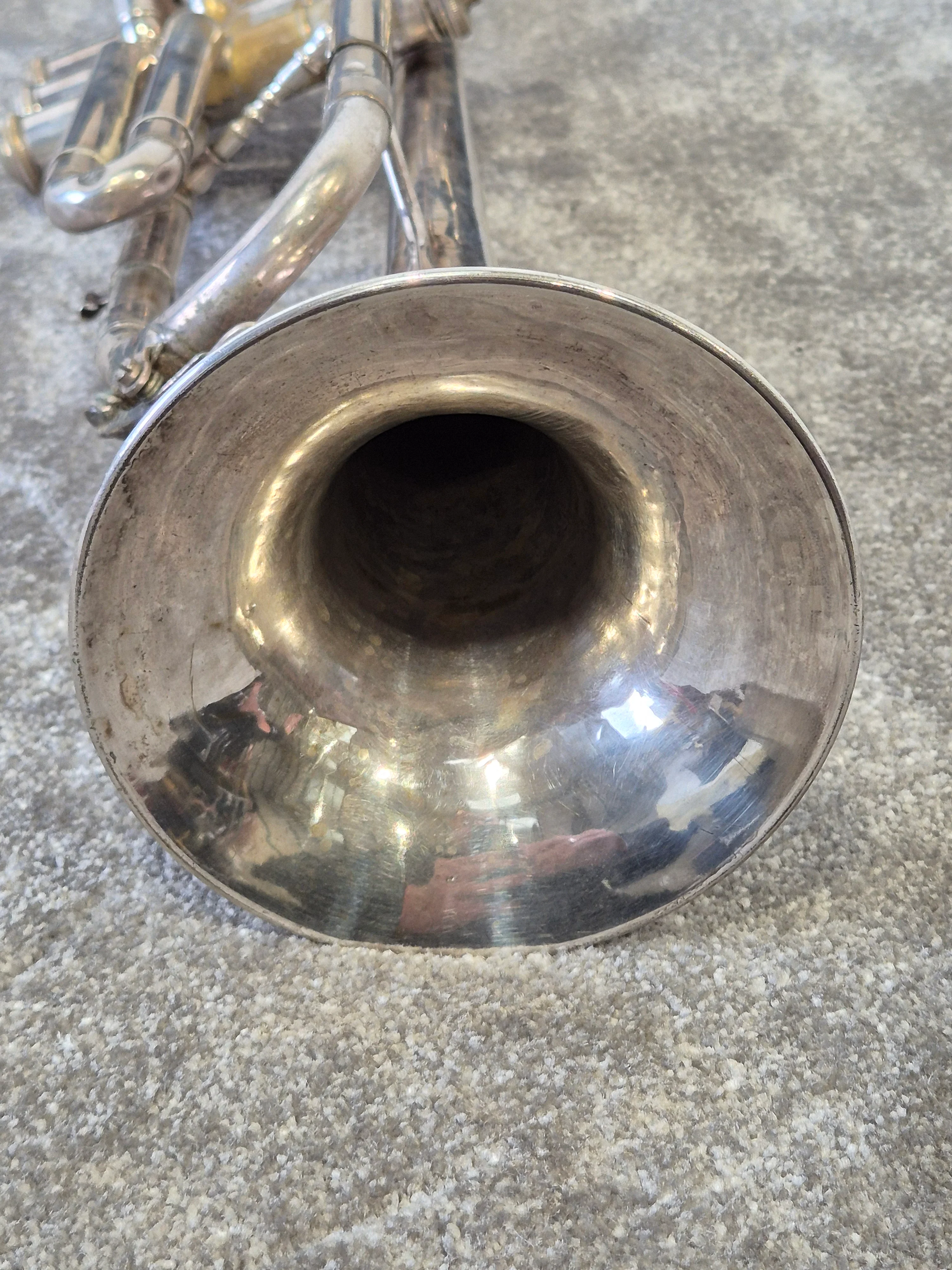 Miraphone Silver Trumpet - Bb Trumpet - Fair w/ Hard Case - Image 8