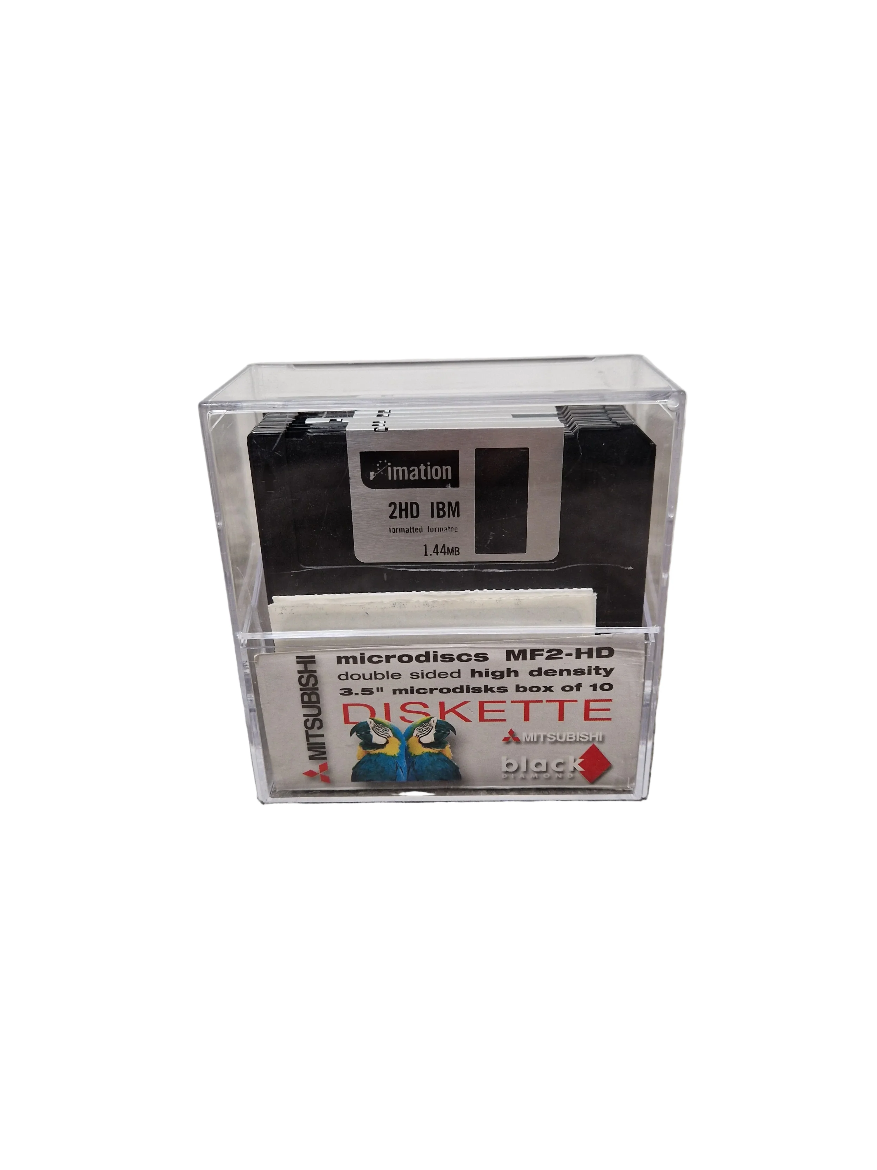 Mitsubishi Microdiscs MF2-HD Set OF-10 Black - High-Density Storage - Excellent w/ Plastic case