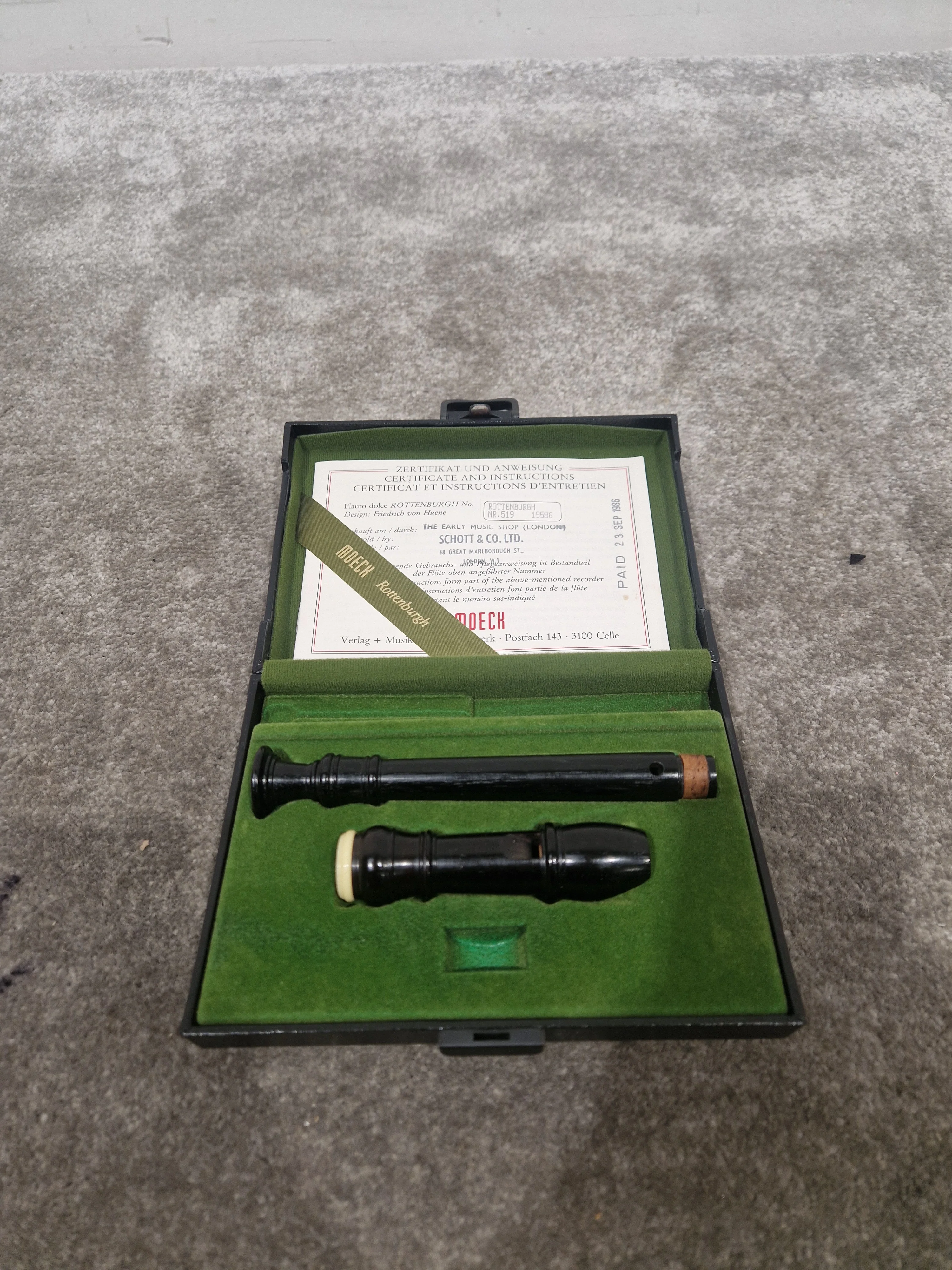Moeck 519 Rottenburgh - Baroque Soprano Recorder - Excellent w/ Hard Case - Image 3
