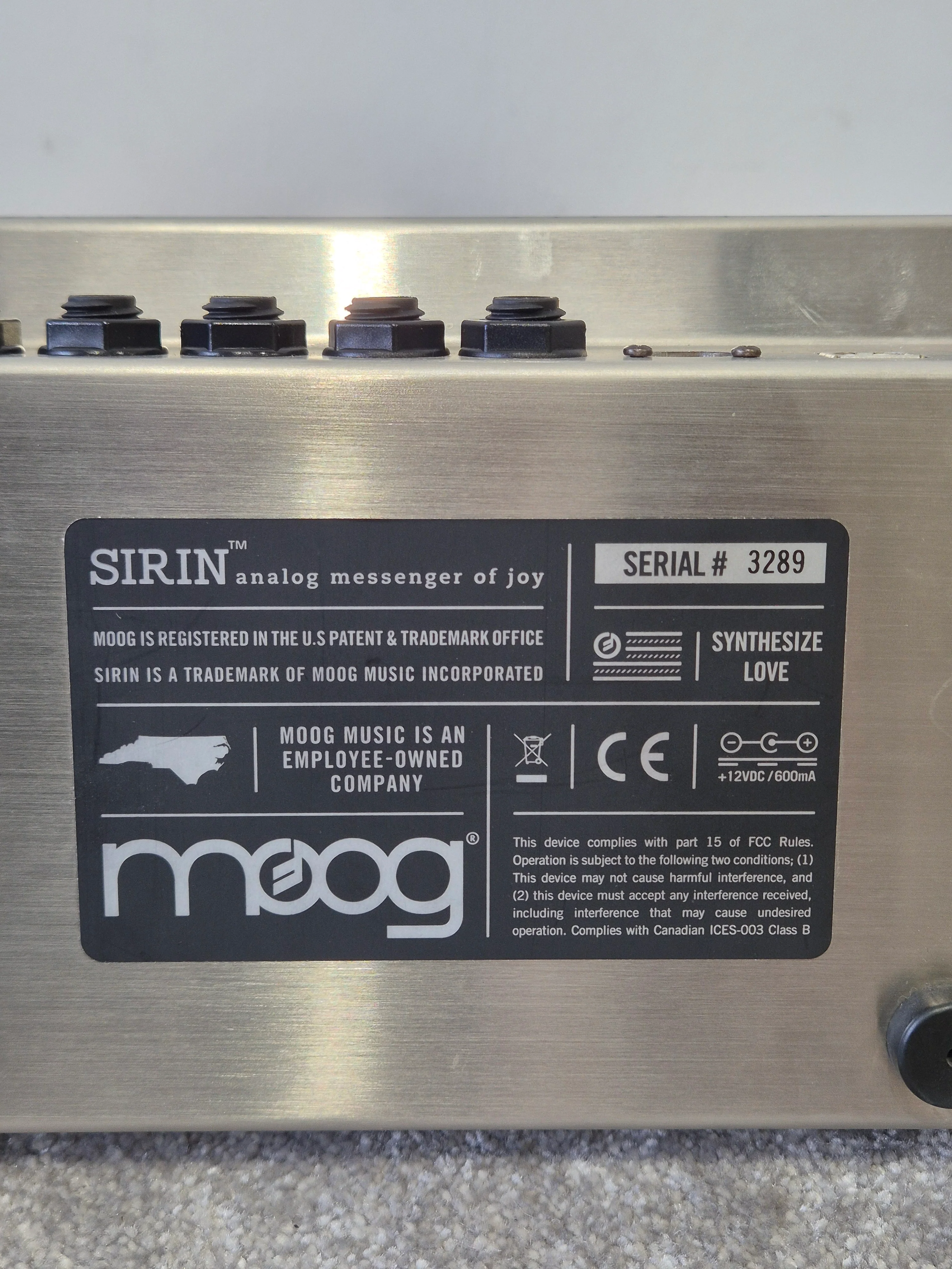 Moog Sirin – Limited Edition Analog Synthesizer Module – Excellent w/ Power Supply, Manuals & Decksaver - Image 7