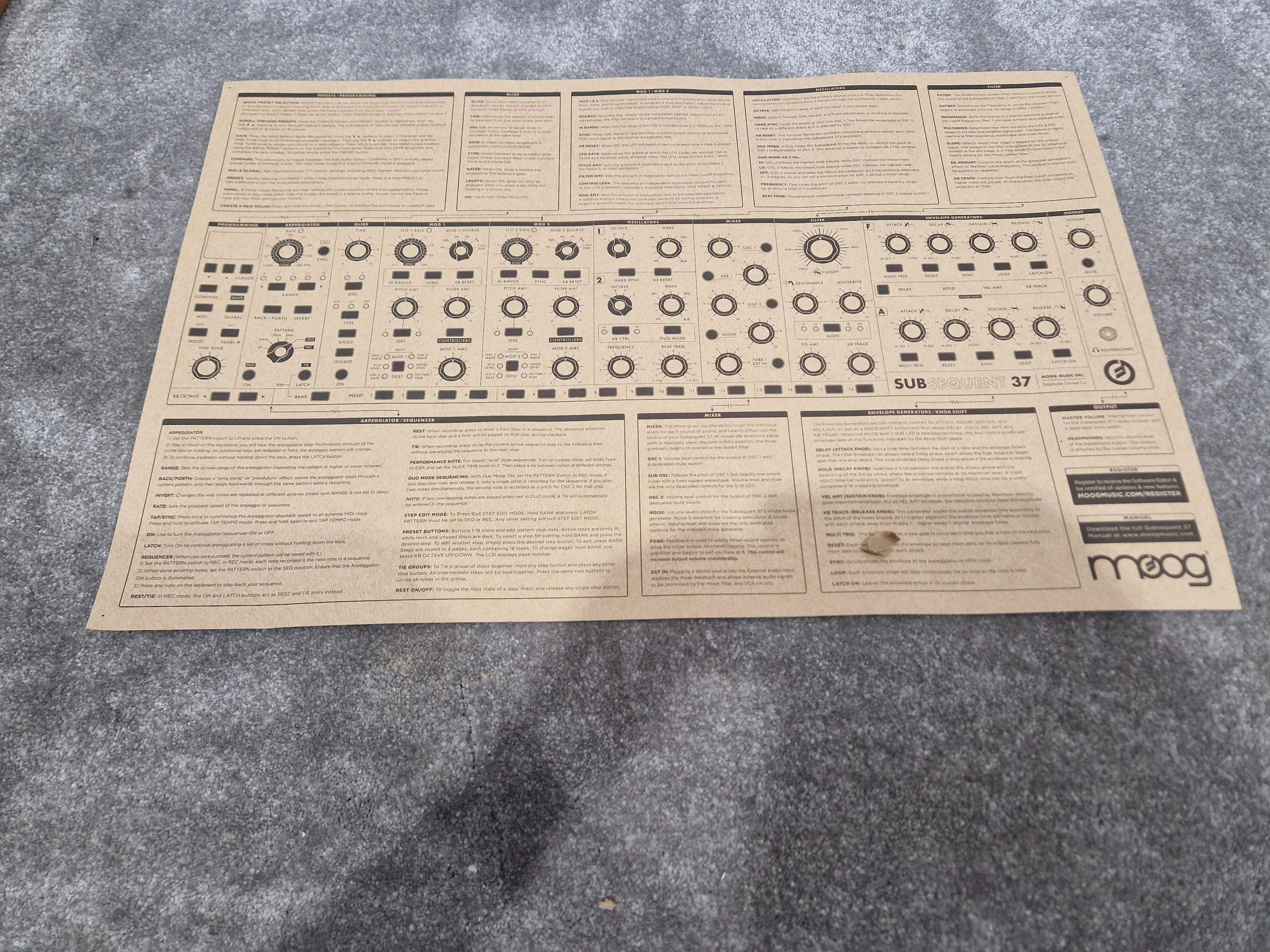 Moog Subsequent 37 Keyboard - Paraphonic Synthesizer, 37-Key - Excellent w/ Original Box & Power Supply & Manuals - Image 15