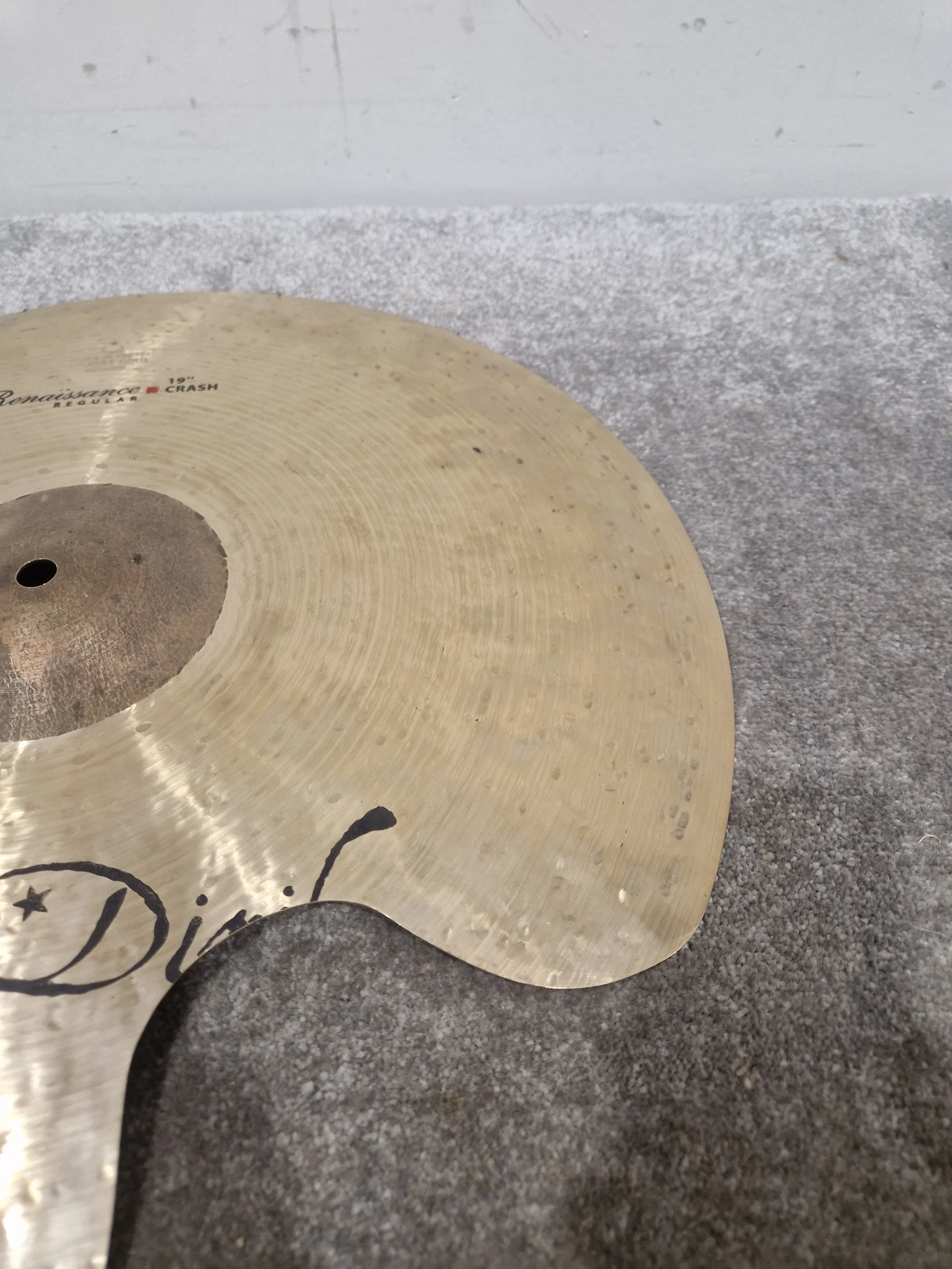 Murat Diril Renaissance Crash Cymbal - Professionally Repaired - Good - Image 4