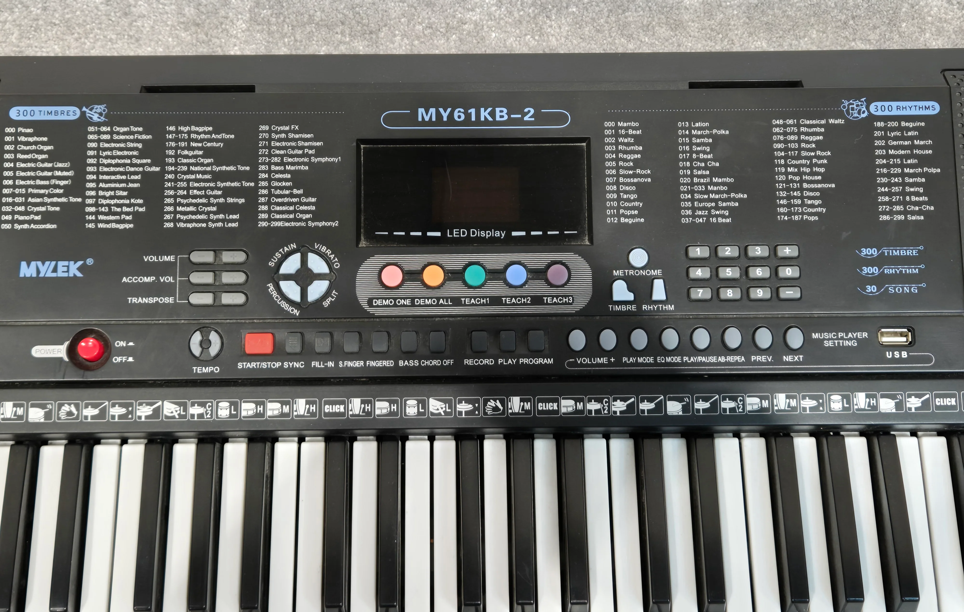 MYLEK MY61KB2 - 61 Key Electronic Keyboard - Black - Image 4