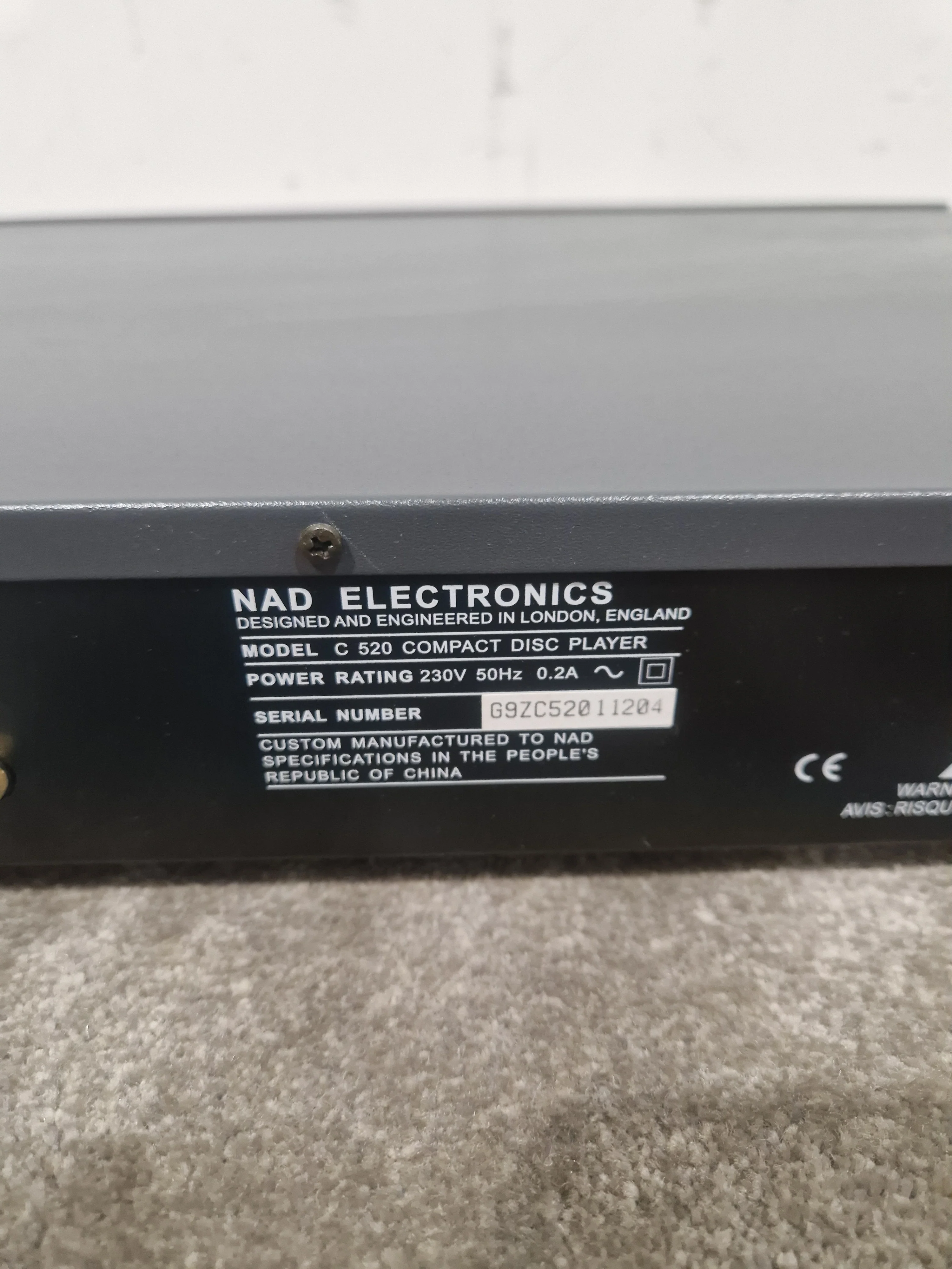 NAD C 520 - CD Player - Silver/Grey - Spares or Repair w/ Manual And Remote - Image 3