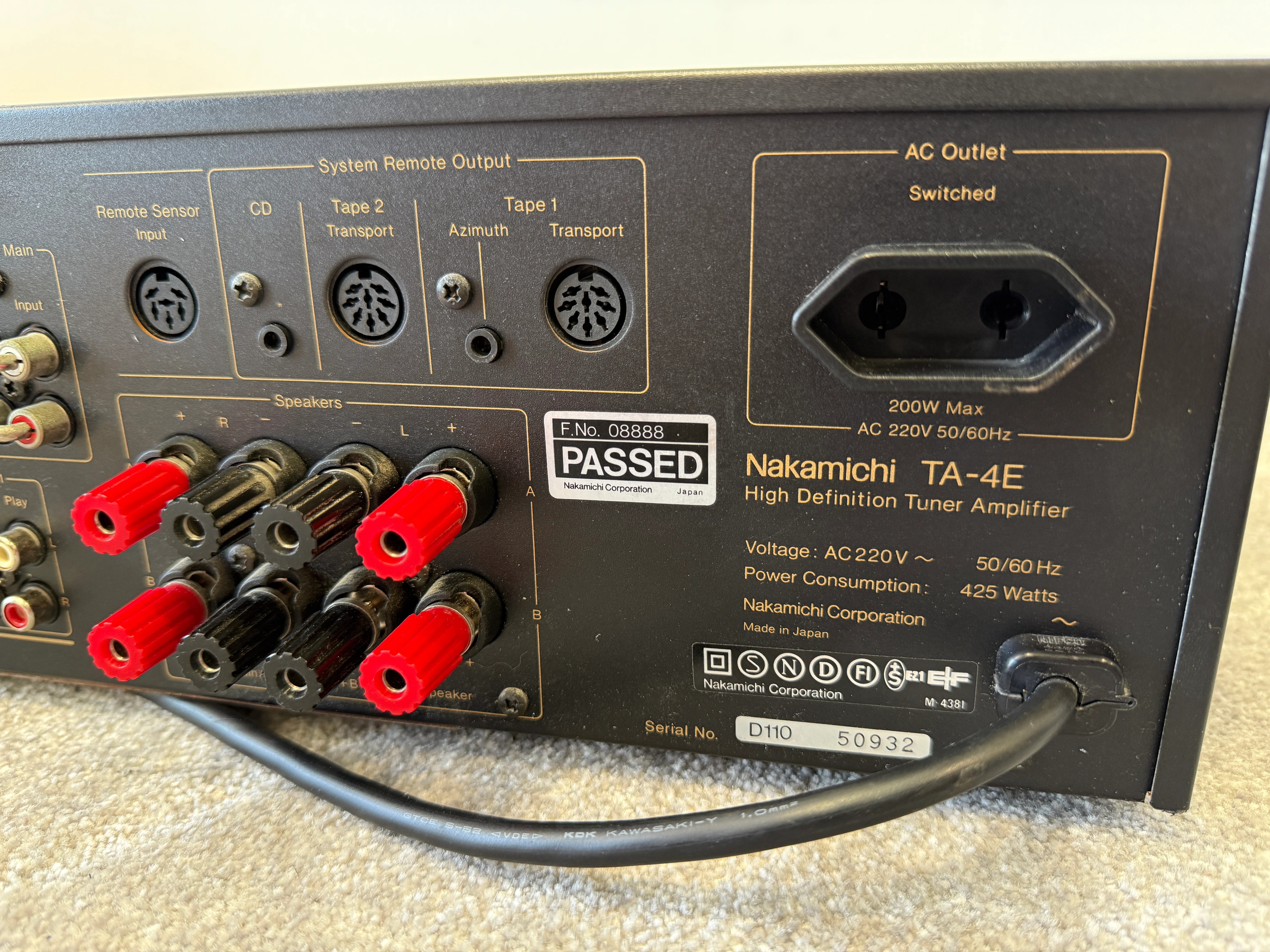 Nakamichi TA-4E Stereo Receiver – Nelson Pass Stasis Design, 100W Excellent - Image 13