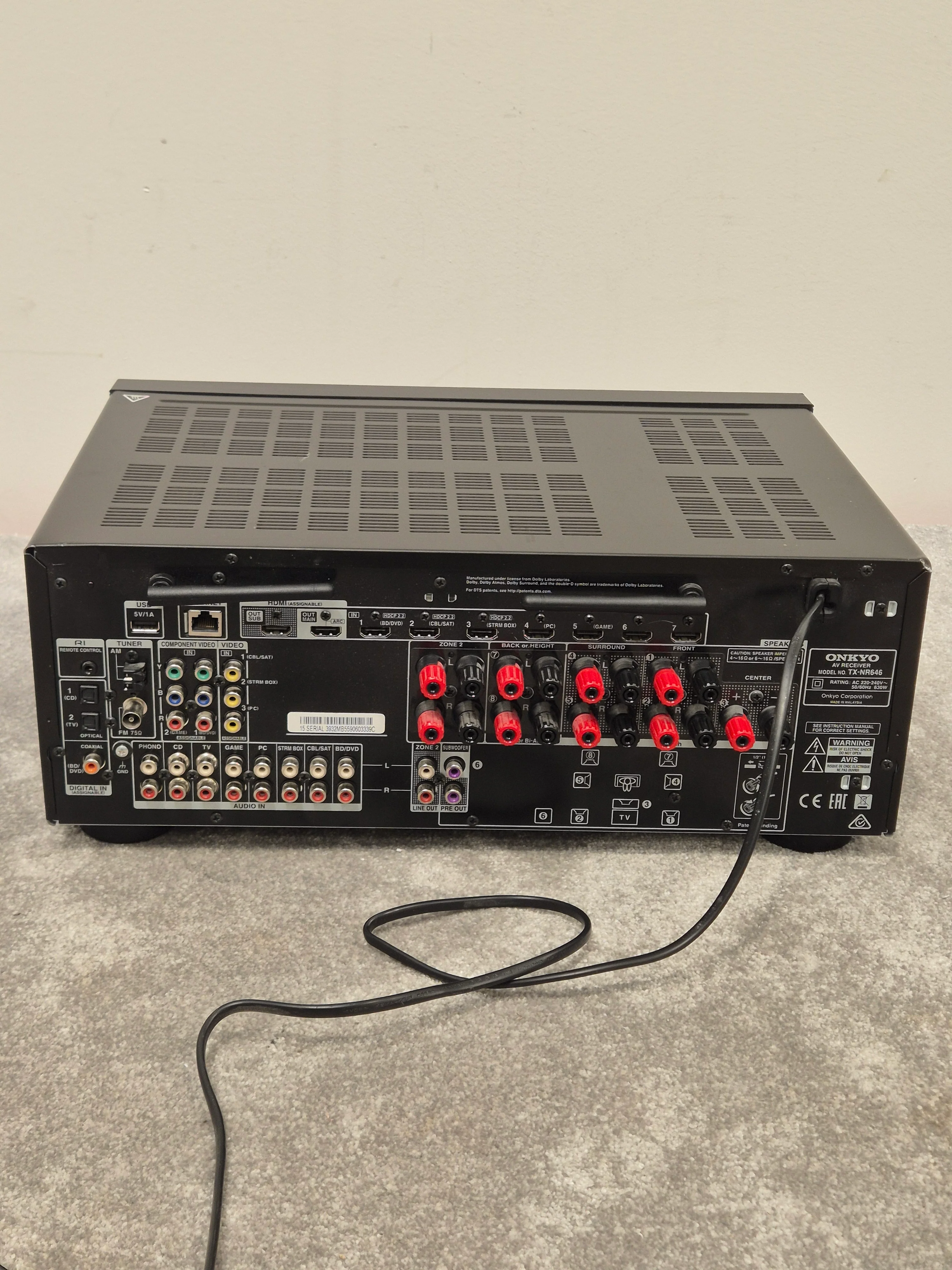 Onkyo TX-NR646 - 7.2-Channel AV Receiver - Very Good - Image 9