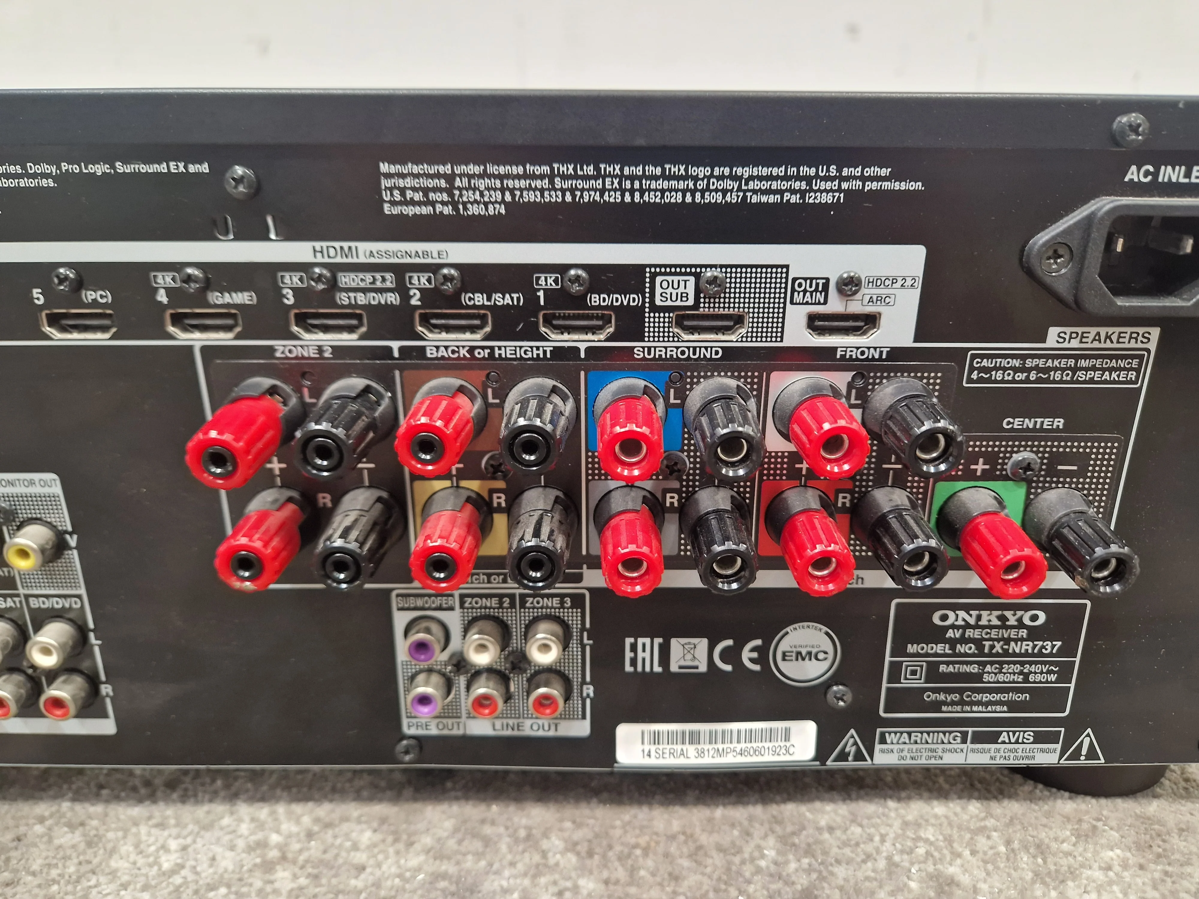 Onkyo Tx-NR737 - 7.2-Channel A/V Receiver, Dolby Atmos - Very Good - Image 7