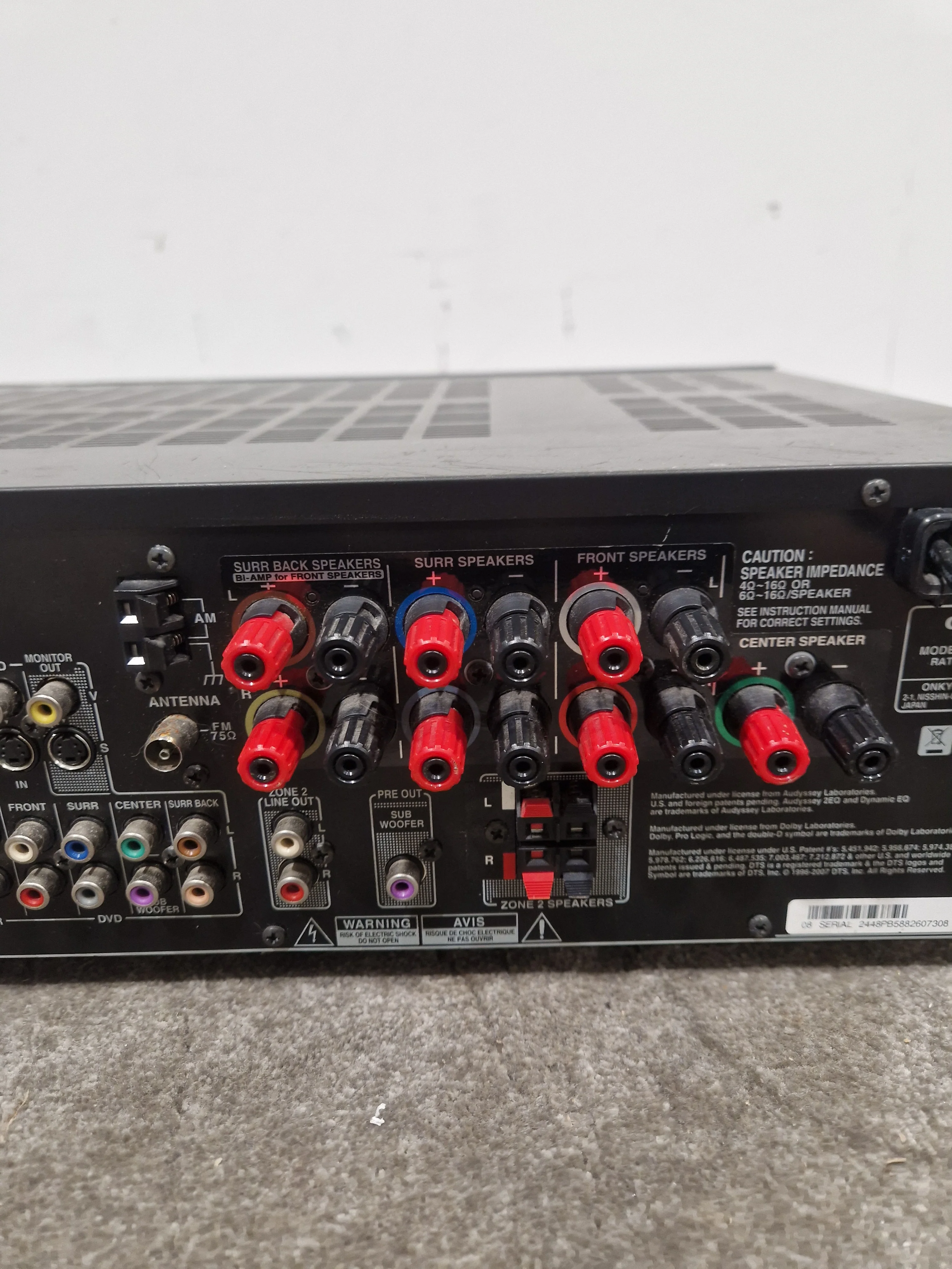 Onkyo TX-SR506 - AV Receiver - Black - Good w/ Cables - Image 10