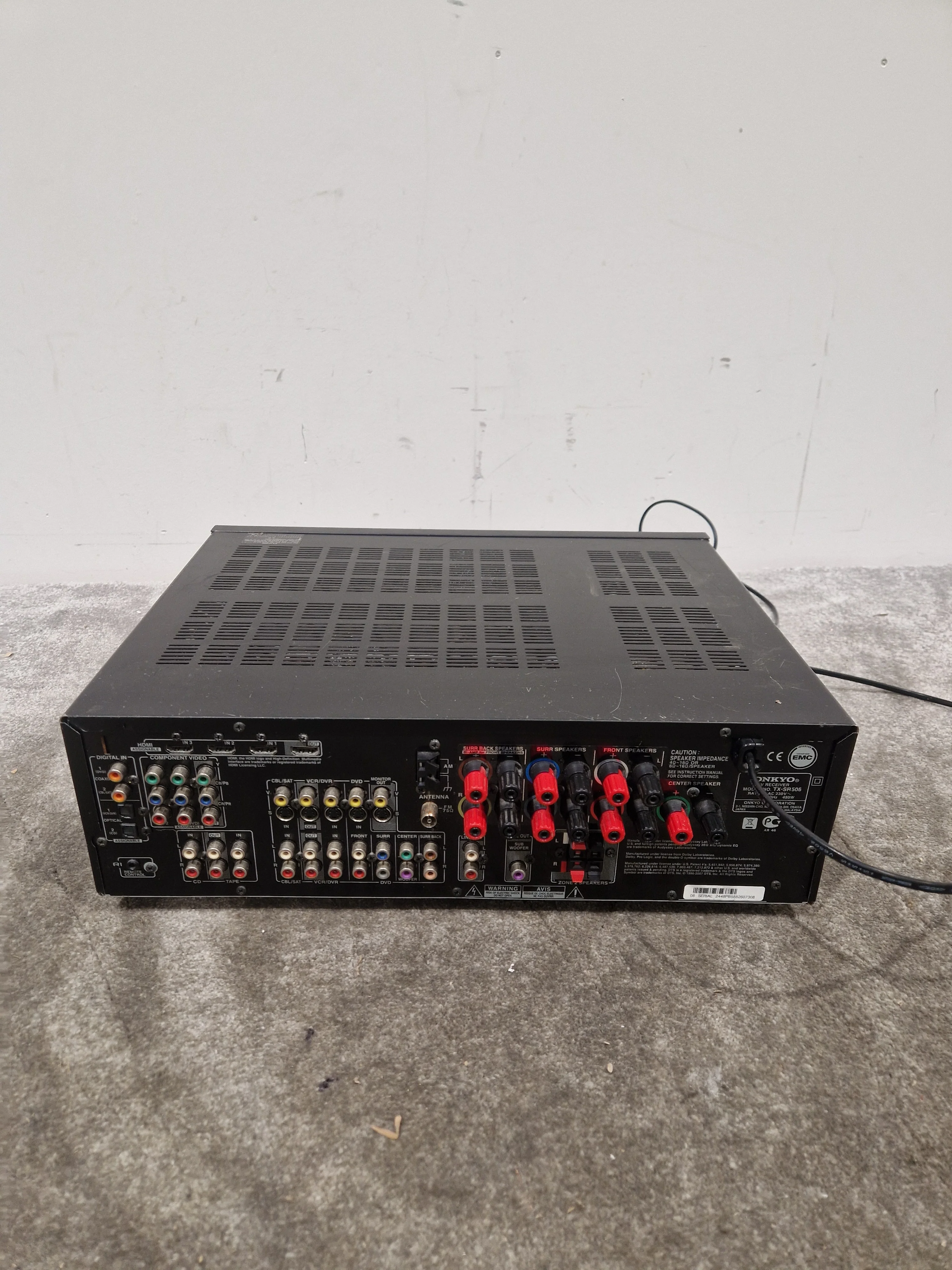 Onkyo TX-SR506 - AV Receiver - Black - Good w/ Cables - Image 9