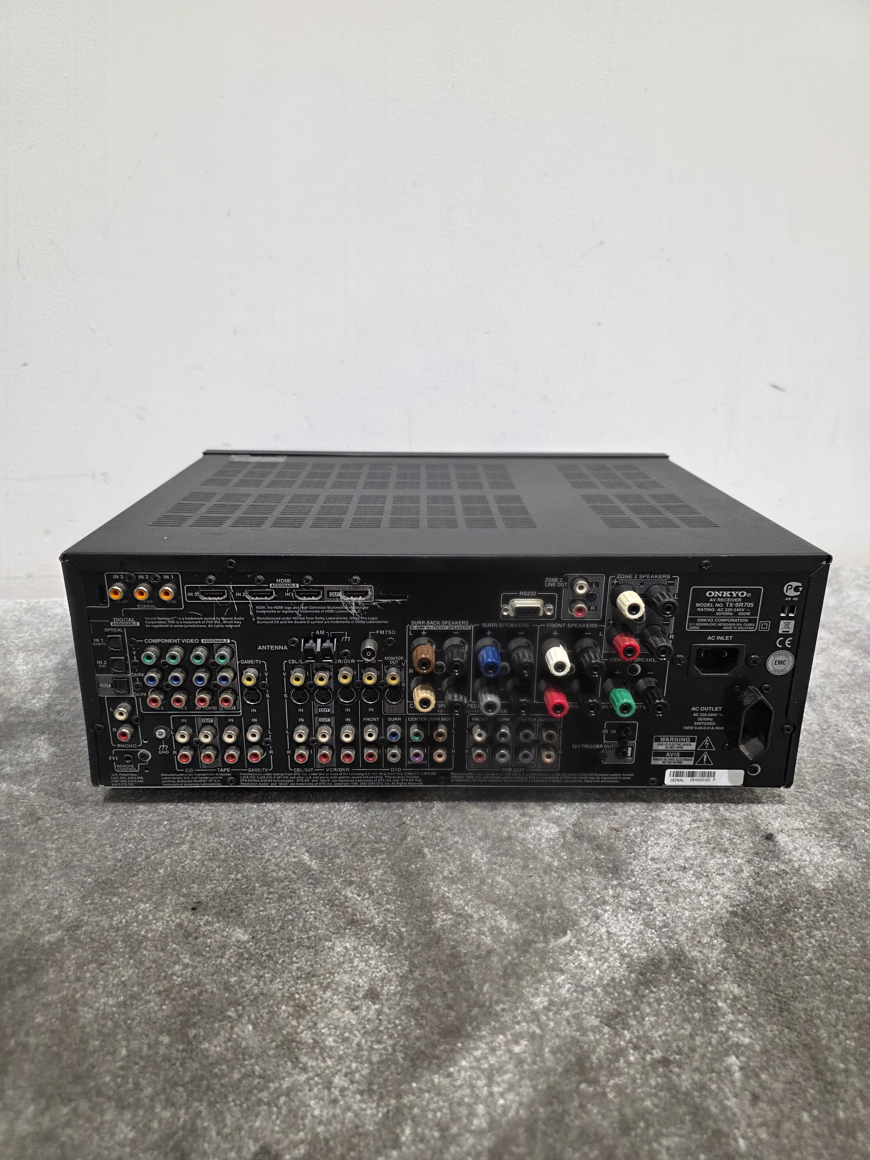 Onkyo TX-SR705 Receiver - 7.1 Channel - Fair w/  Power Supply - Image 13