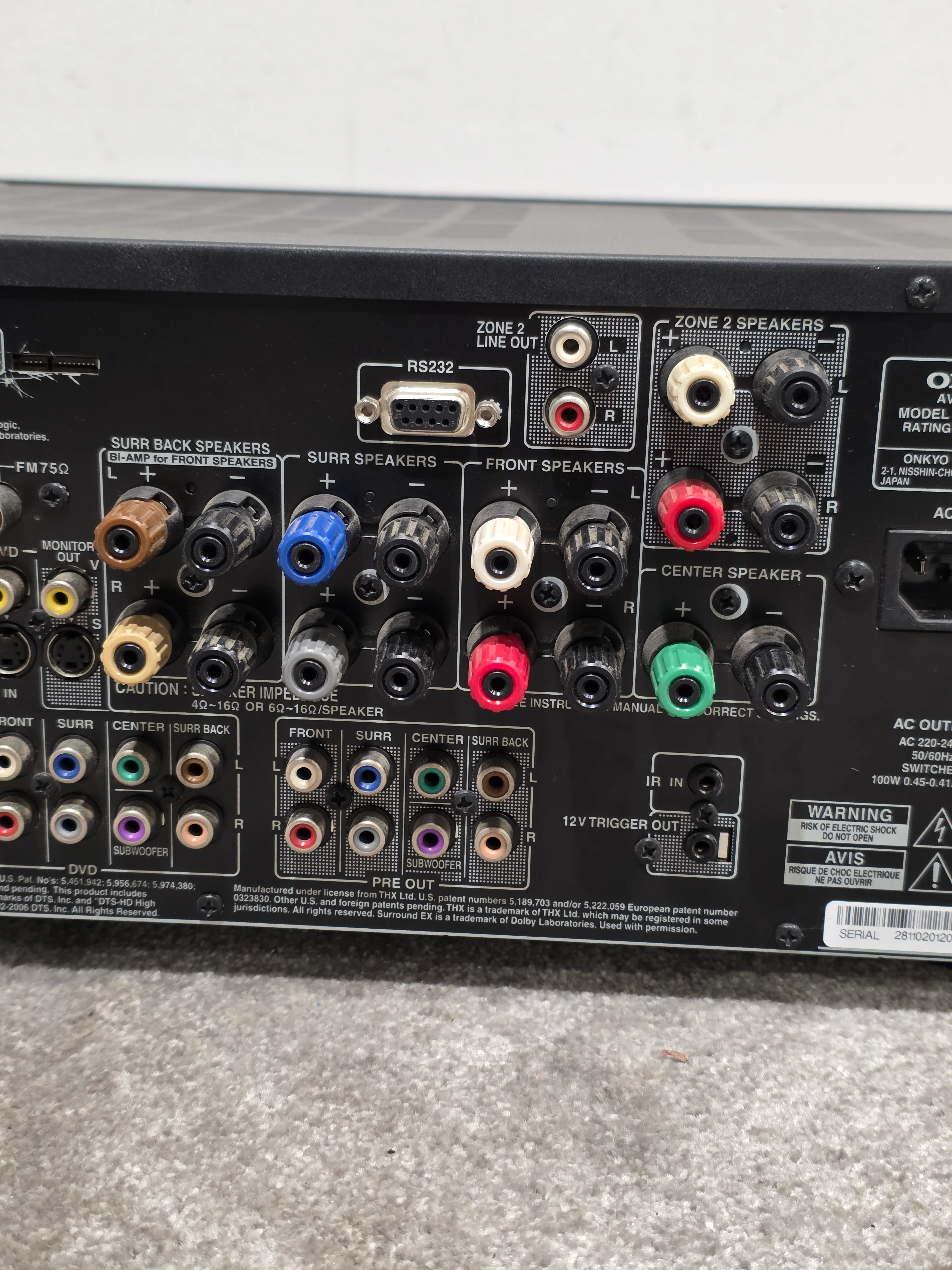 Onkyo TX-SR705 Receiver - 7.1 Channel - Fair w/  Power Supply - Image 7