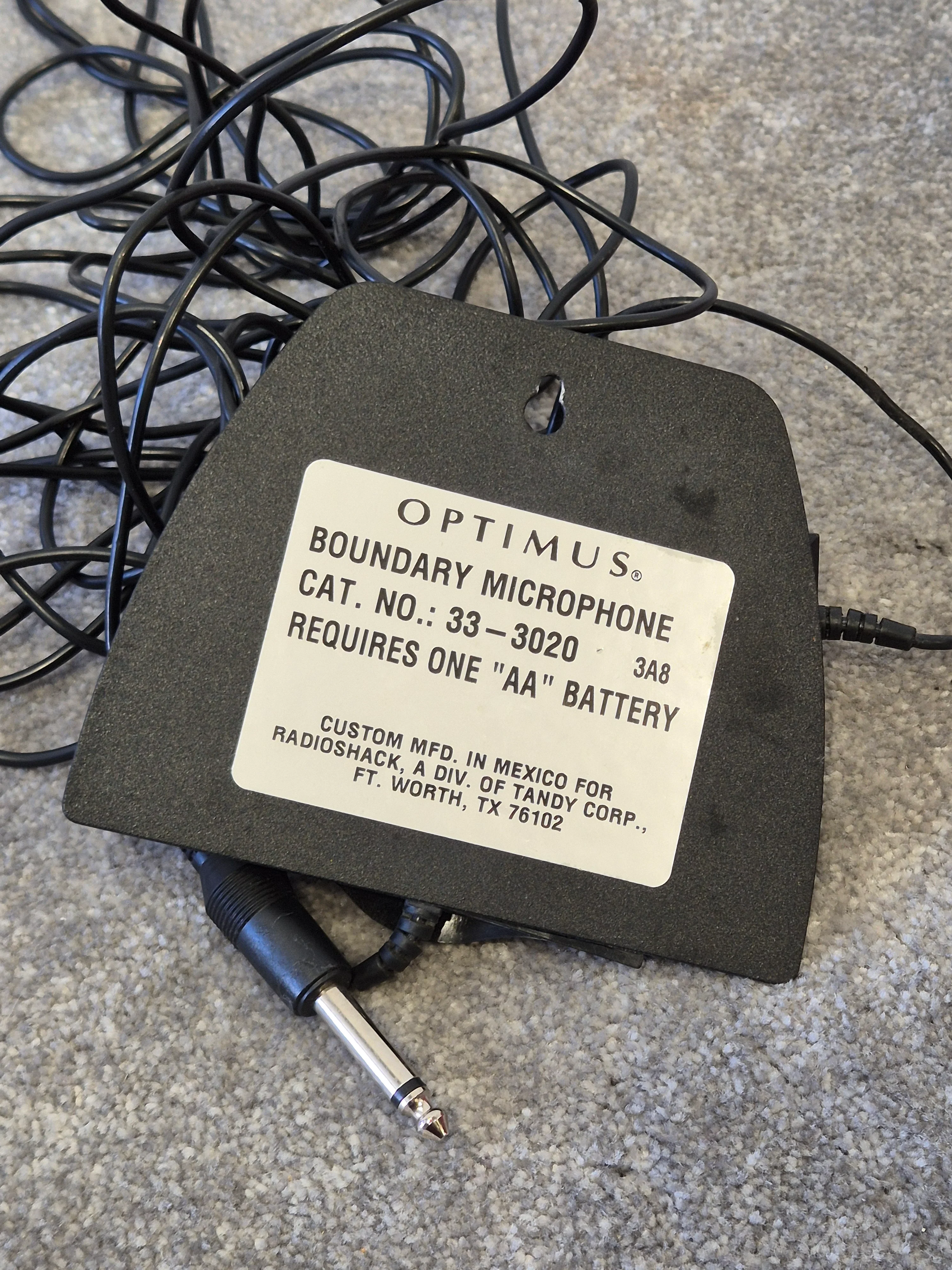 Optimus 33-3020 Omnidirectional Boundary Microphone - Professional Audio Recording - Good w/ Original Box & Power Supply - Image 5