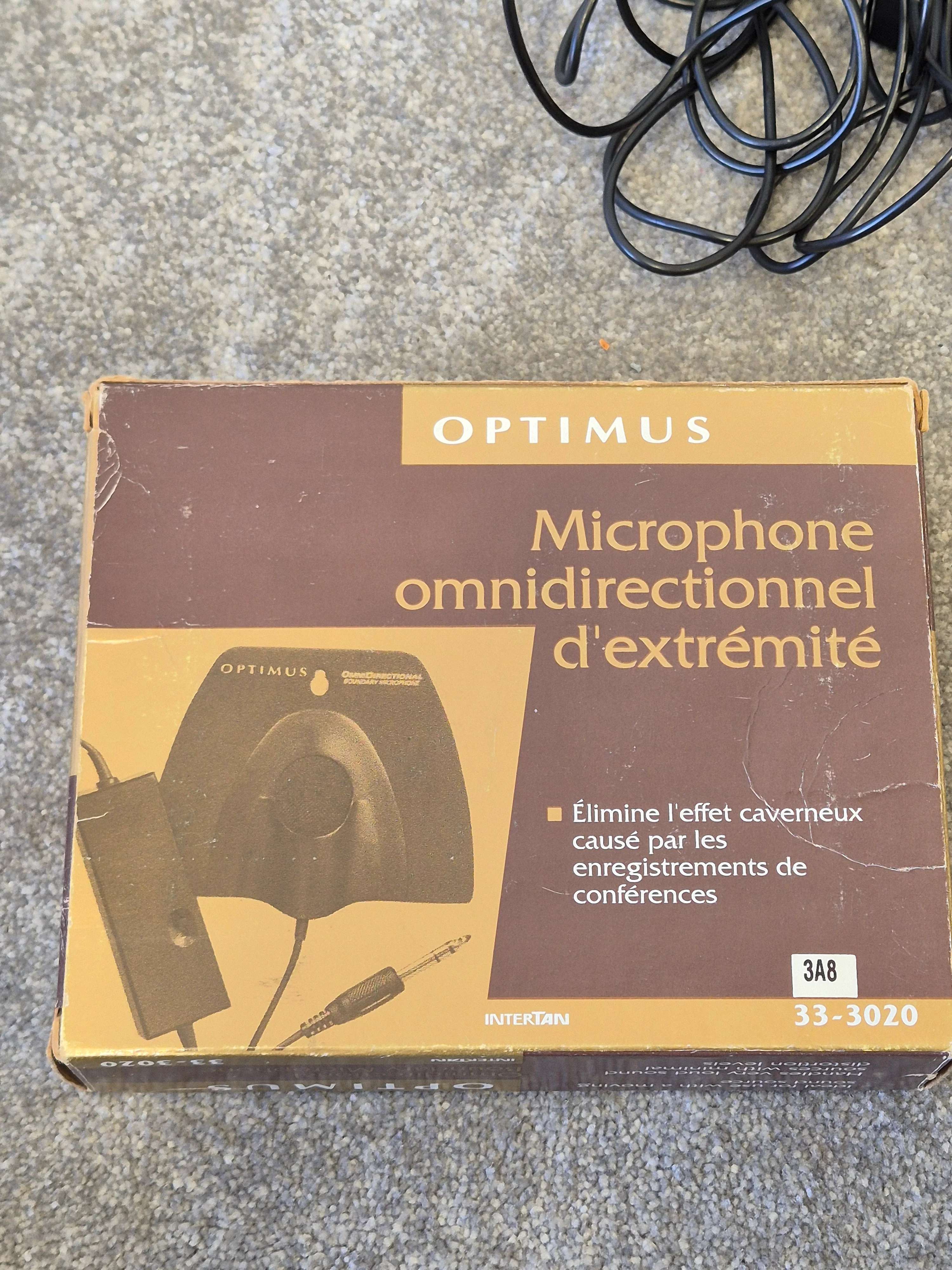 Optimus 33-3020 Omnidirectional Boundary Microphone - Professional Audio Recording - Good w/ Original Box & Power Supply - Image 6