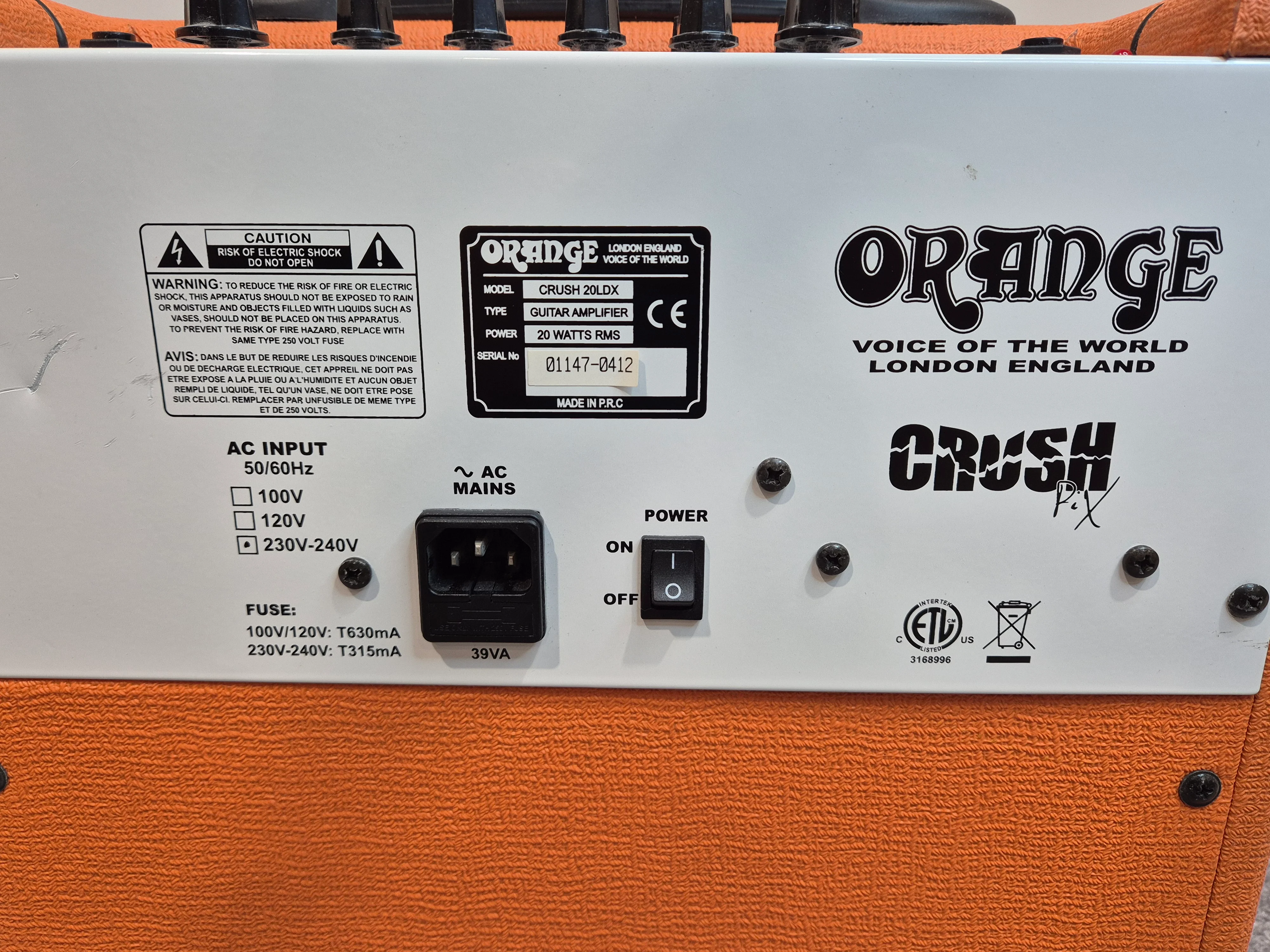 Orange Crush 20LDX - 20 Watt Guitar Combo Amplifier - Original Box - Image 5