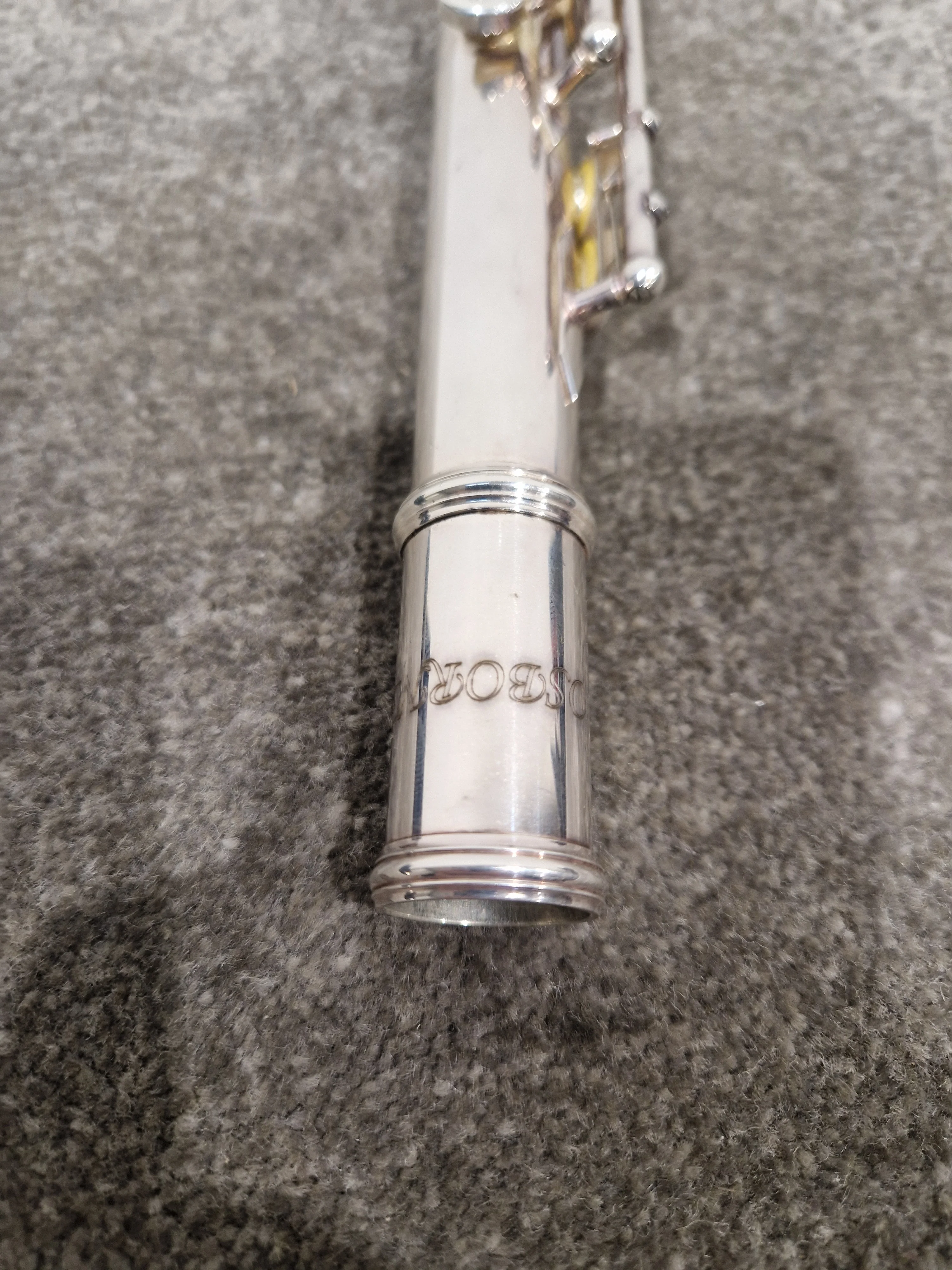 Osborne Engraved Silver Standard Nickel Flute - Elegant Design - Good w/ Hard Case - Image 10