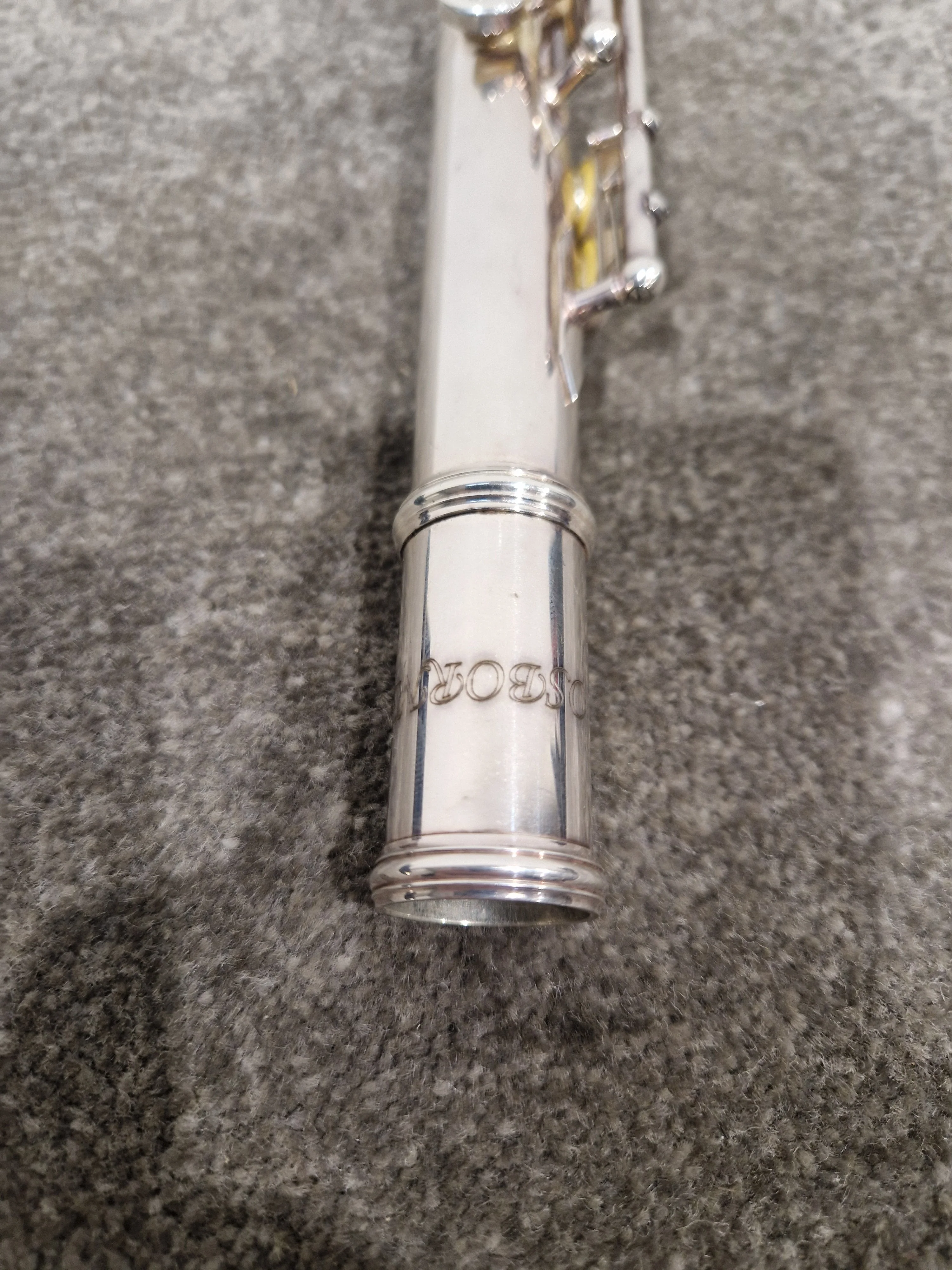 Osborne Engraved Silver Standard Nickel Flute - Elegant Design - Good w/ Hard Case - Image 10