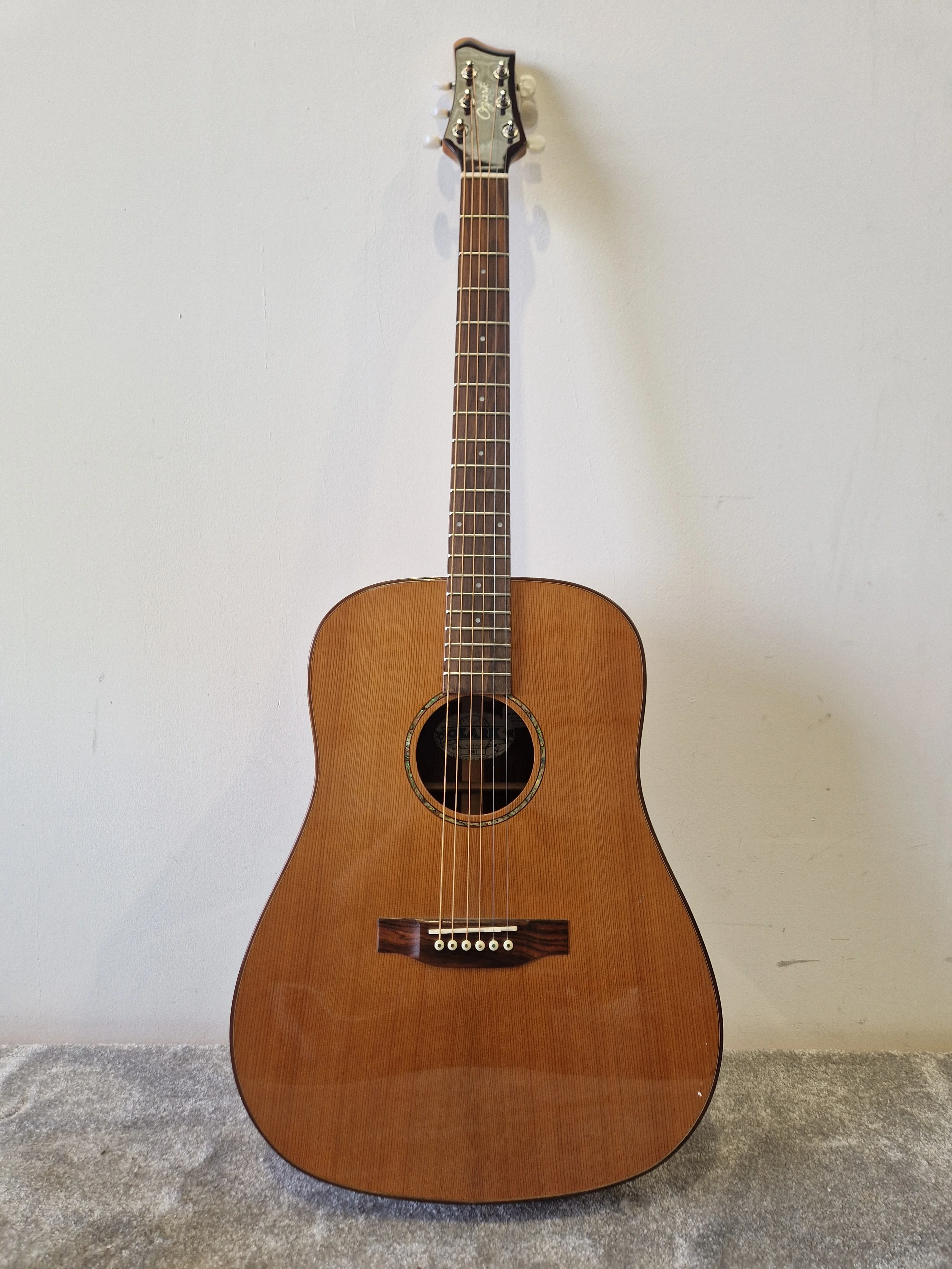 Ozark 3801 Dreadnought Acoustic Guitar – Solid Cedar Top & Koa Back – Very Good - Image 2