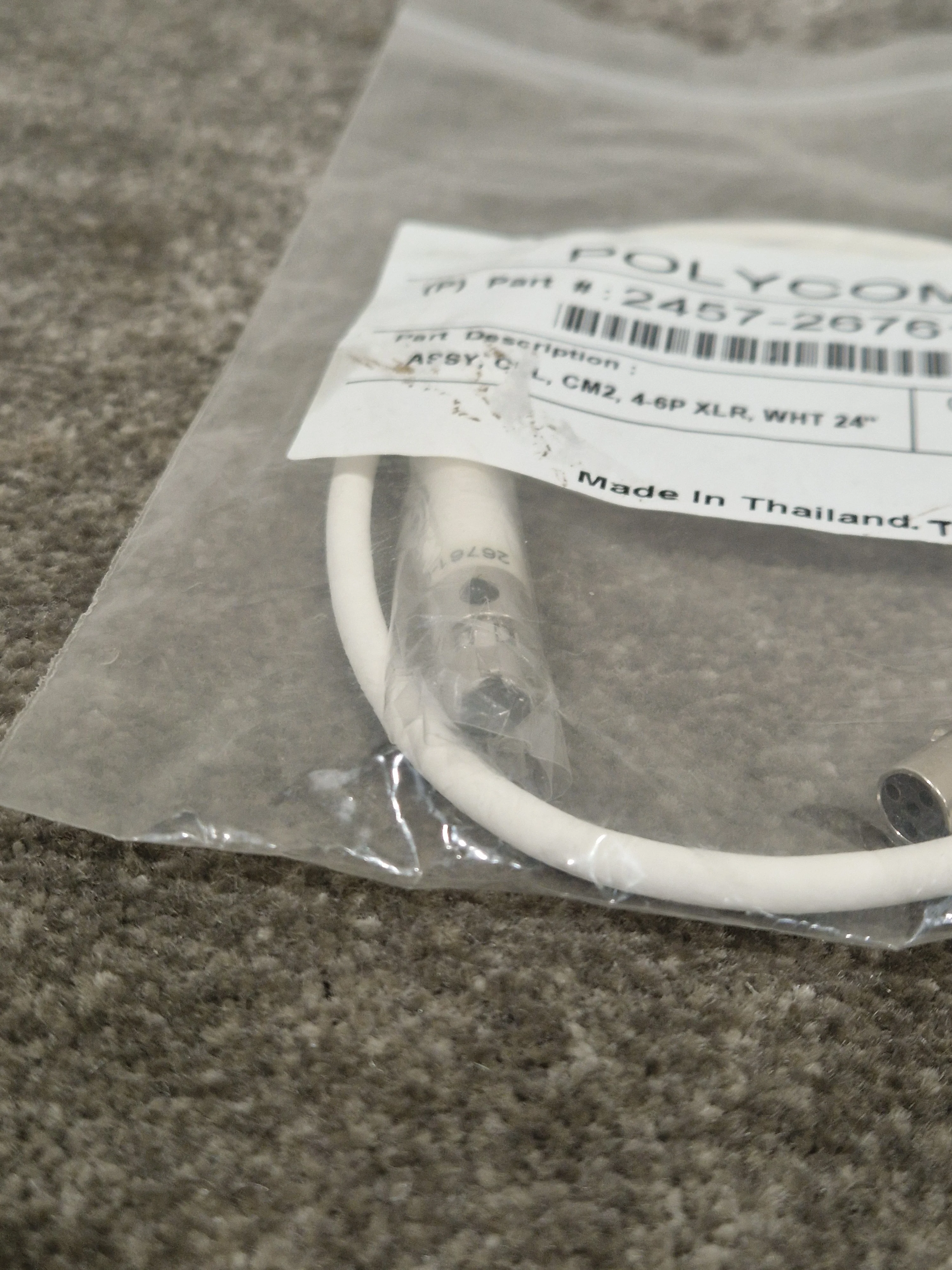 Pair OF Polycom White CM2 4-6P XLR Cables - High-Fidelity Audio - Excellent w/ Original Packaging - Image 10