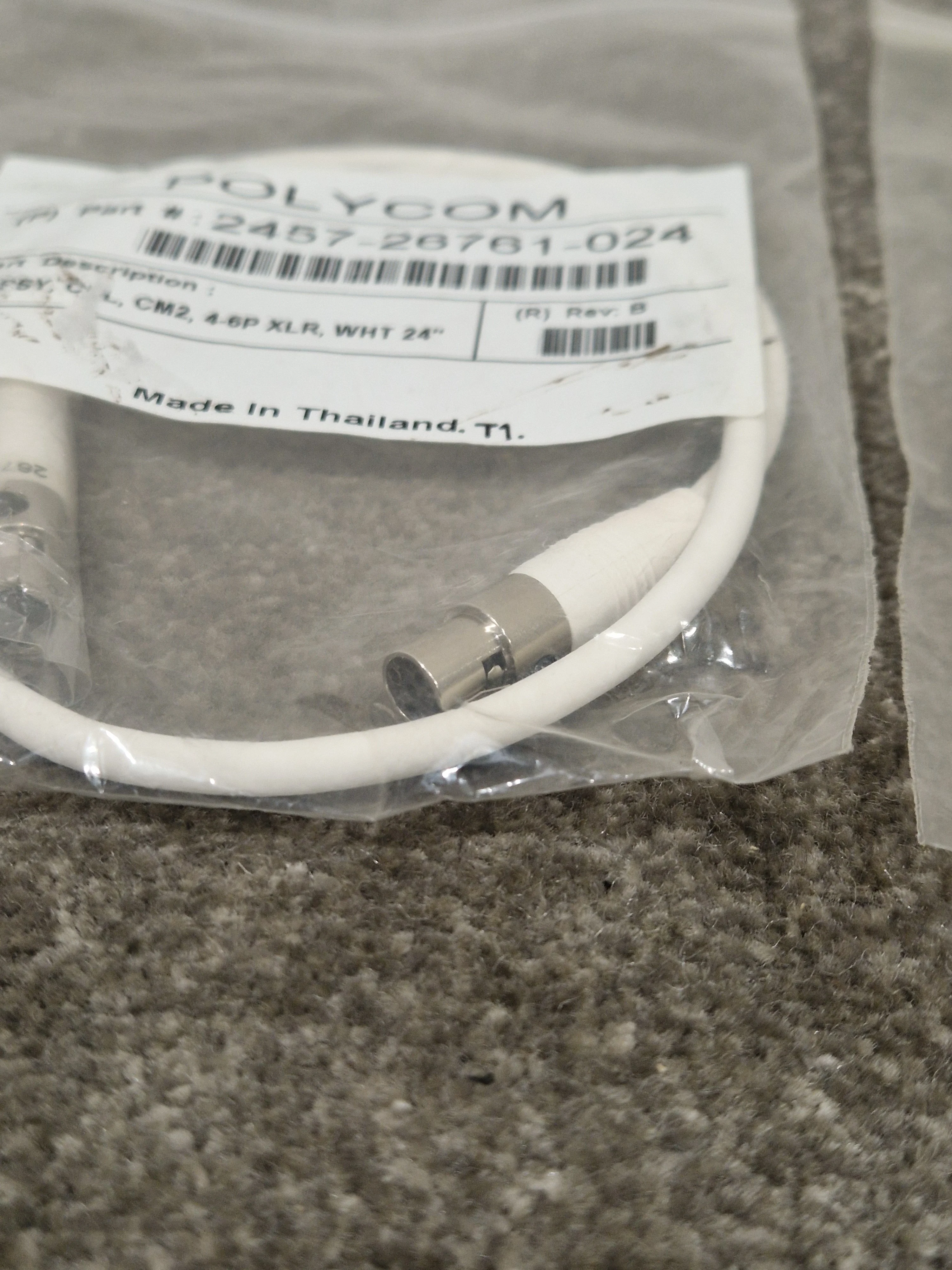 Pair OF Polycom White CM2 4-6P XLR Cables - High-Fidelity Audio - Excellent w/ Original Packaging - Image 3