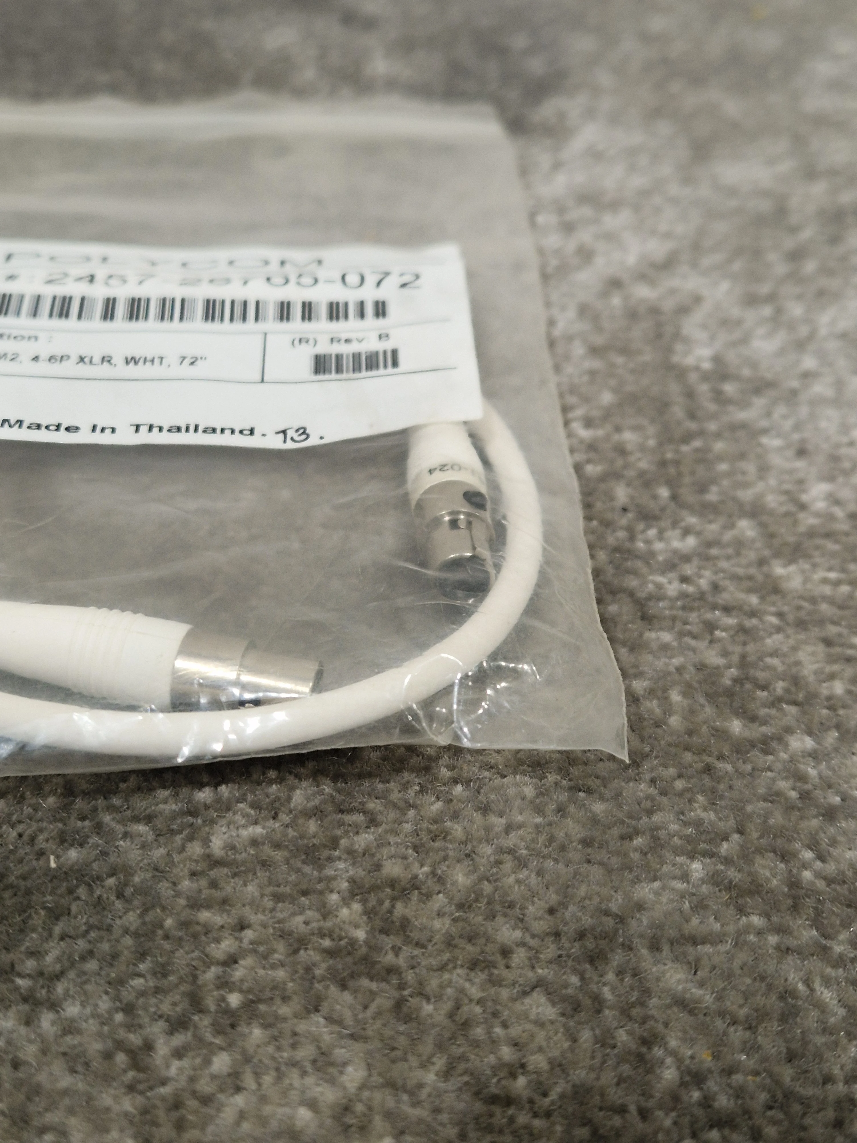 Pair OF Polycom White CM2 4-6P XLR Cables - High-Fidelity Audio - Excellent w/ Original Packaging - Image 4