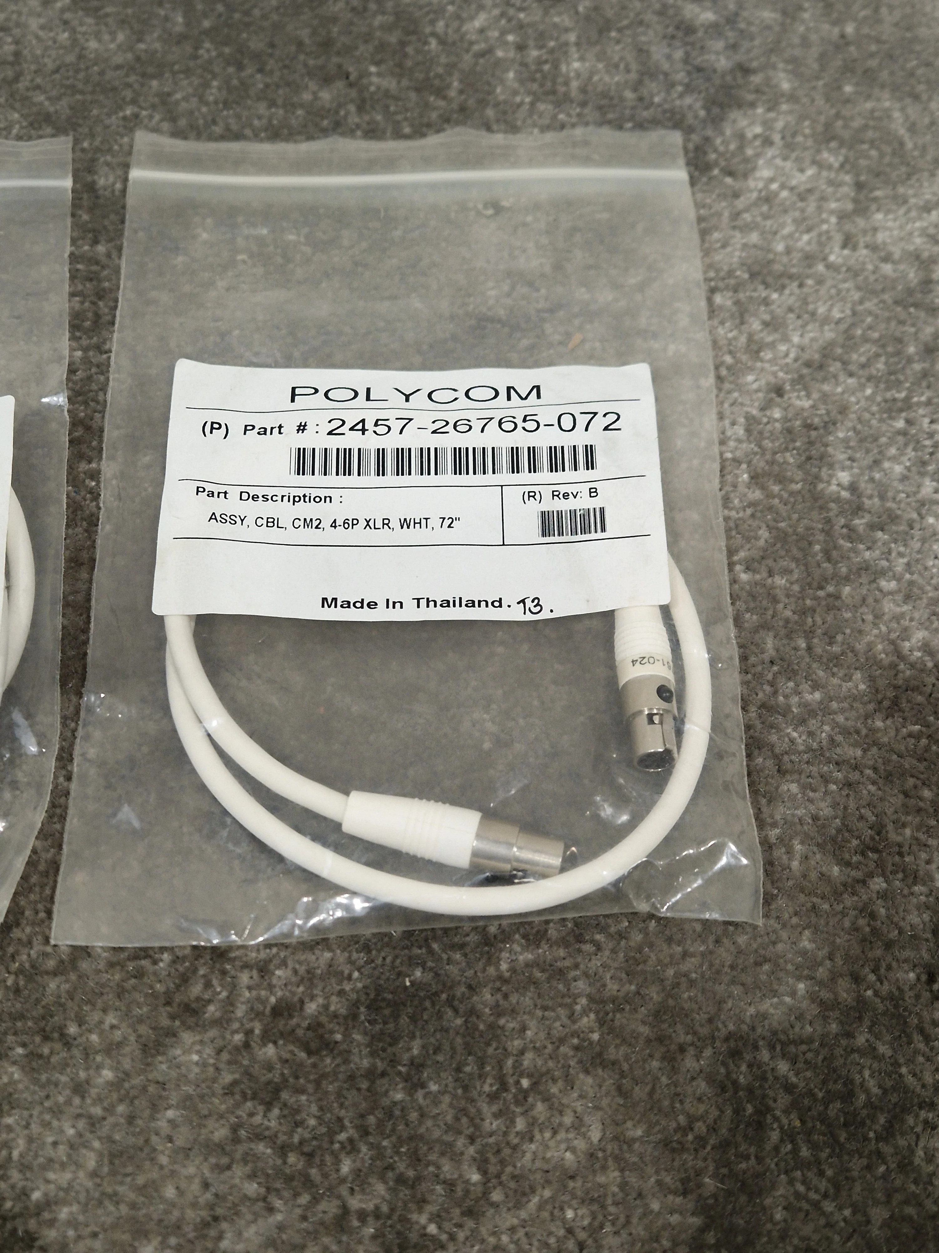 Pair OF Polycom White CM2 4-6P XLR Cables - High-Fidelity Audio - Excellent w/ Original Packaging - Image 8