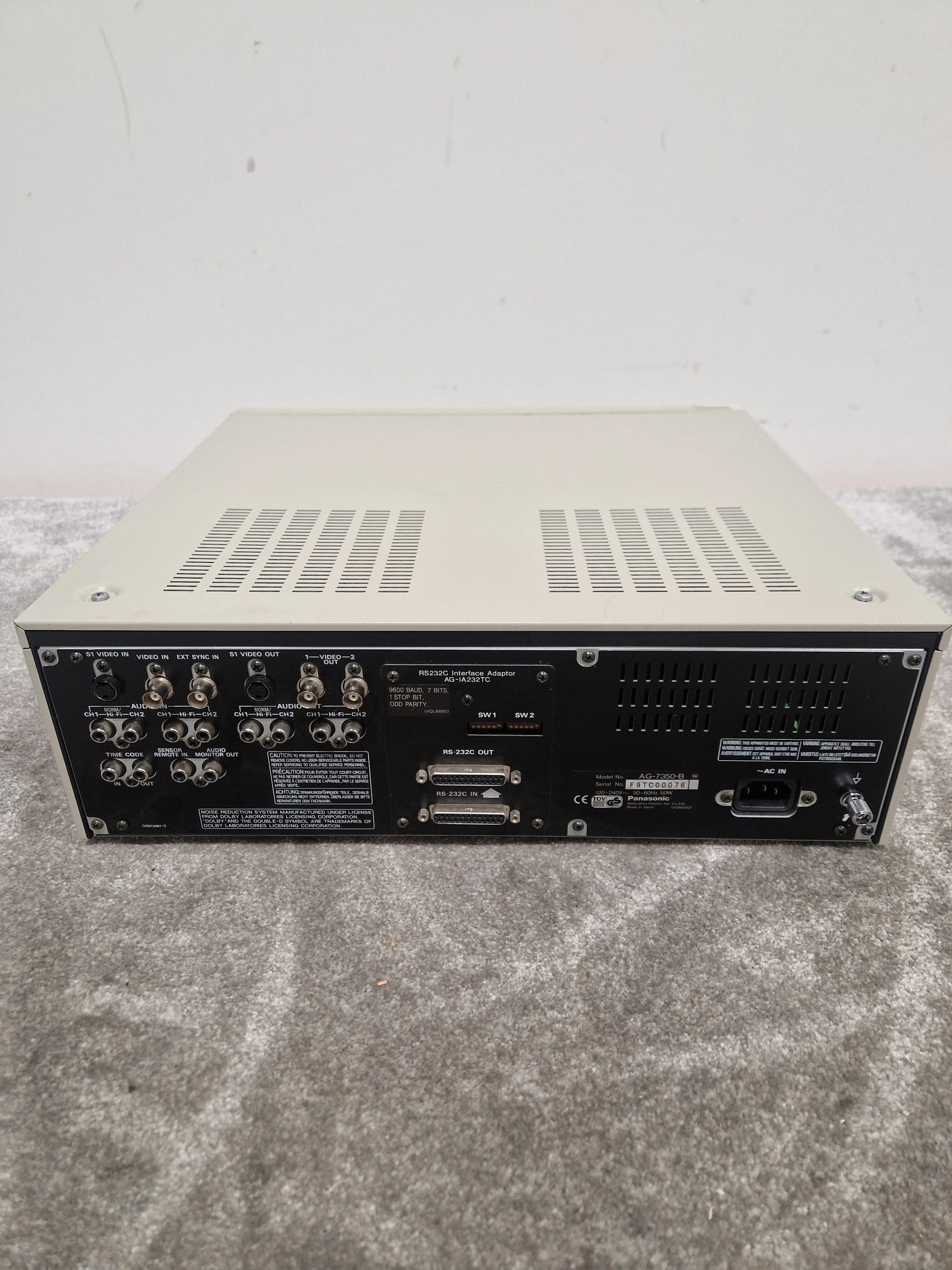 Panasonic Video Cassette Recorder Ag-7350 - Hi-Fi VCR, S-VHS Compatibility - Excellent - Image 2