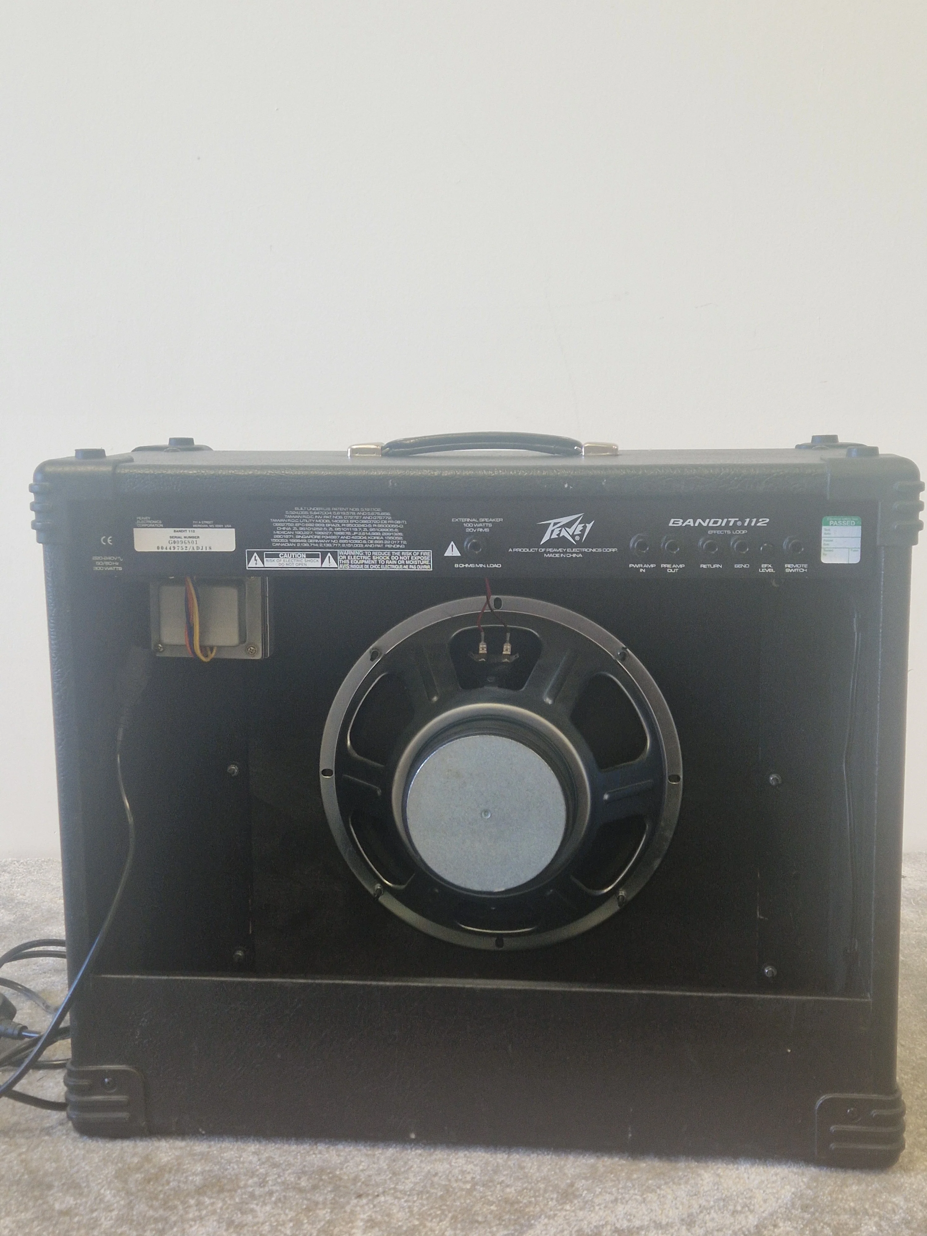 Peavey Bandit 112 Guitar Combo Amp – 80W TransTube Power, Dual Channels, 3-Band EQ, Effects Loop - Very Good - Image 8