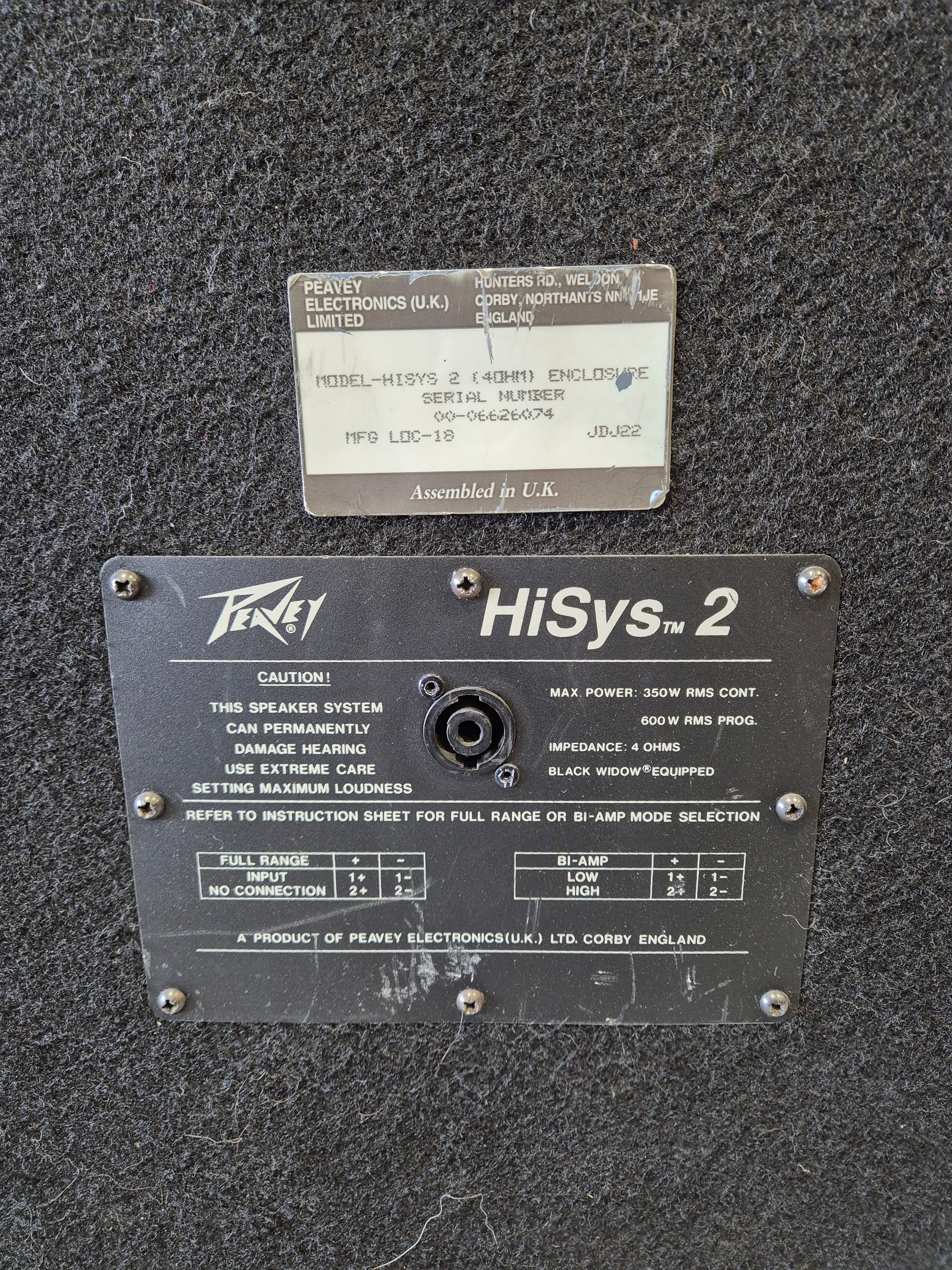 Peavey Hisys 2 - 600-watts Full-Range Operation PA Speaker (Very Good Condition) - Image 9