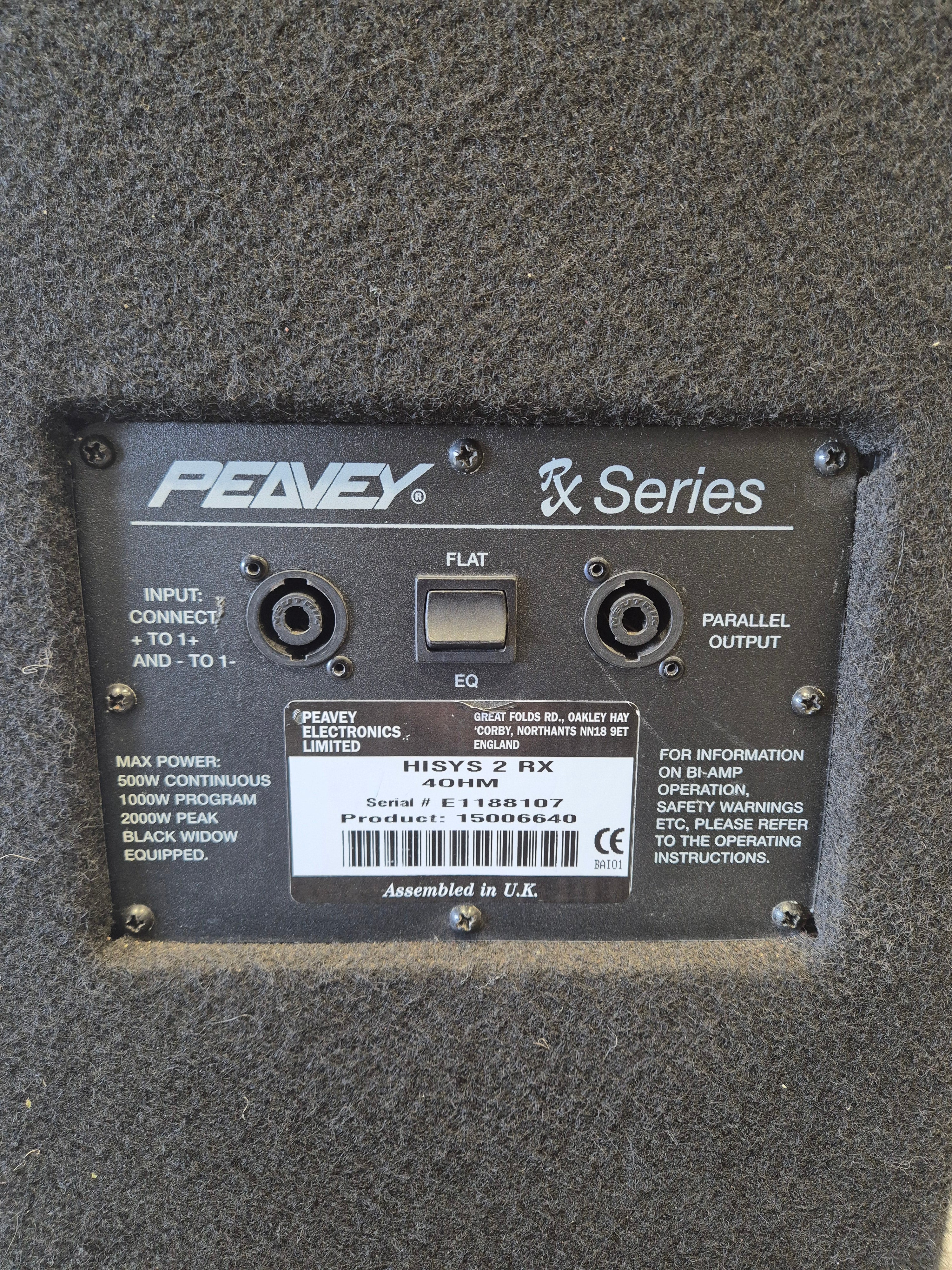 Peavey Hisys 2RX - FULL-RANGE Passive Speaker - Durable Construction - Very Good - Image 5