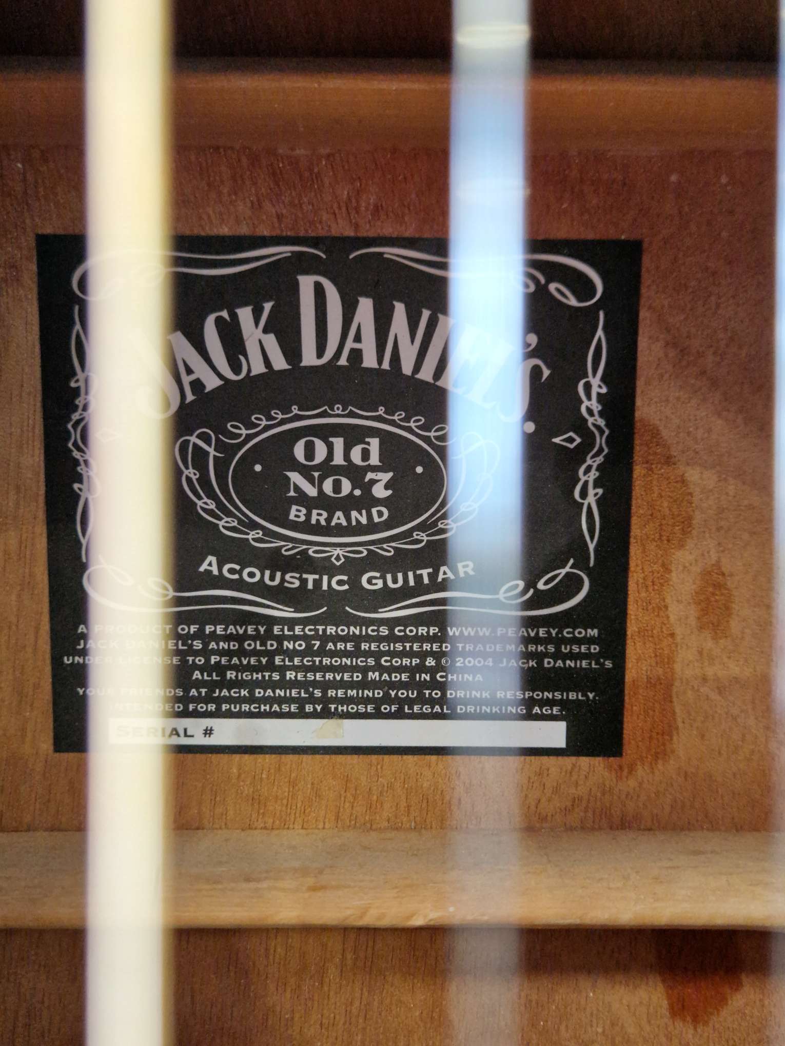 Peavey Jack Daniels Black Acoustic Guitar – Branded Design & Full-Size Dreadnought – Very Good - Image 3
